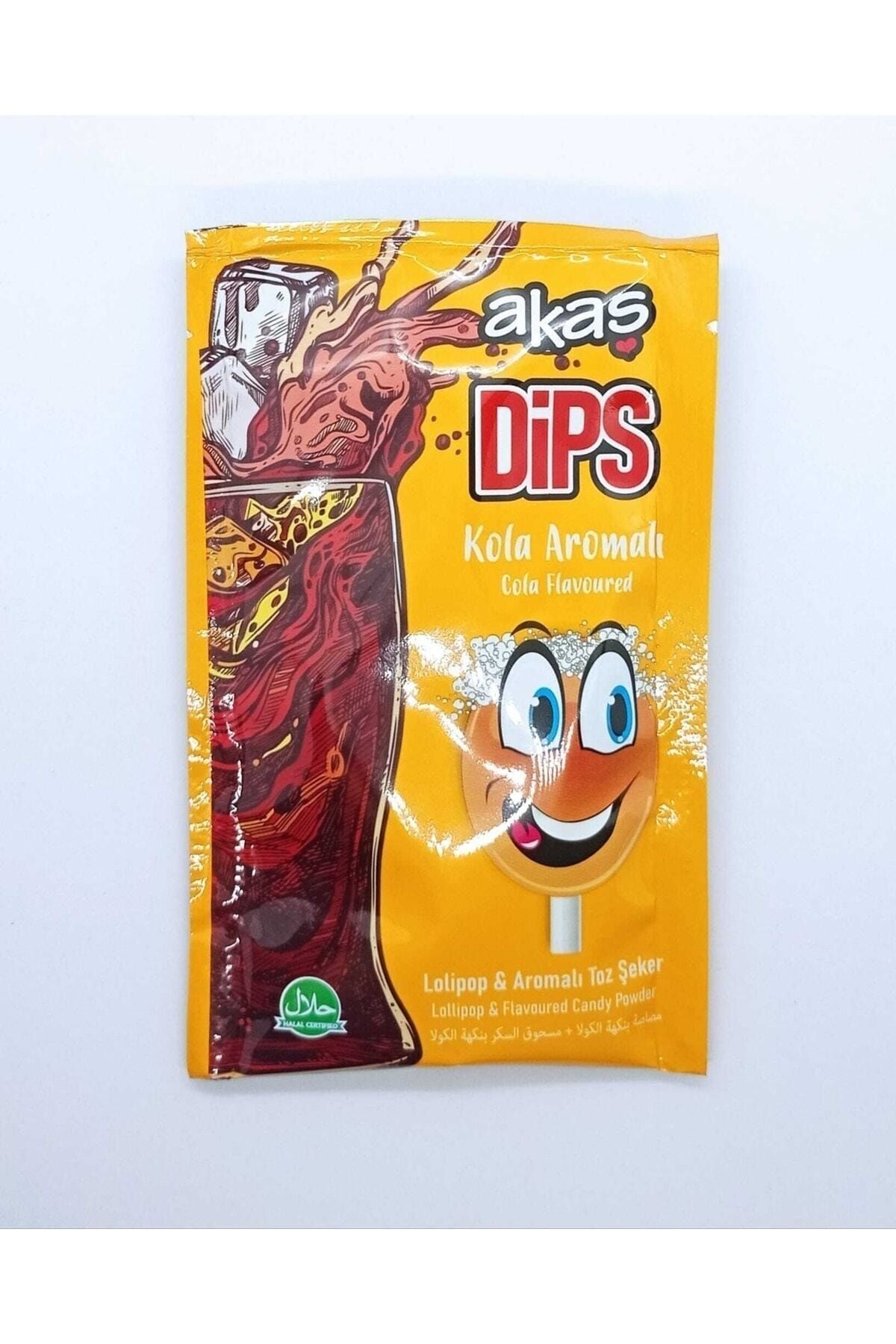 akas Kola Aromalı Toz Şekerli Dips Lolipop Paket 36 Adet