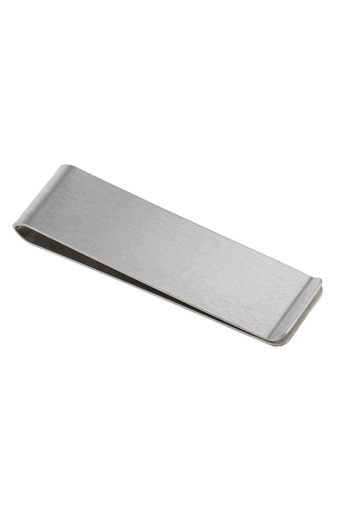 Spelt Metal Kağıt Para Tokası Kart Tutucu Klips Cüzdan Ataş Gümüş 70 Mm X 20 Mm