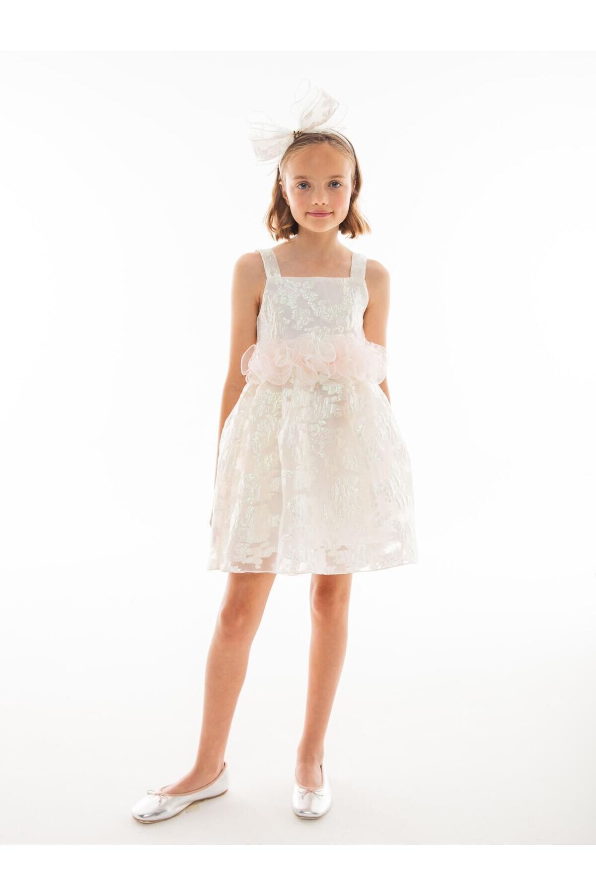 Lia Lea Bg Store Kız Çocuk Kırık Beyaz Elbise