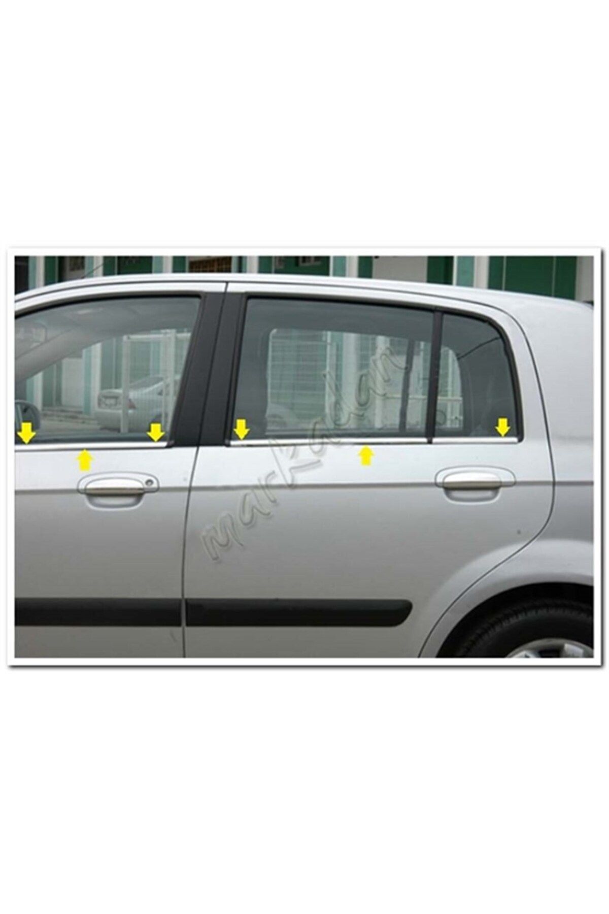 Markadan Woc Chrome Hyundai Getz Krom Cam Çıtası 2002-2011 6 Parça Paslanmaz Çelik