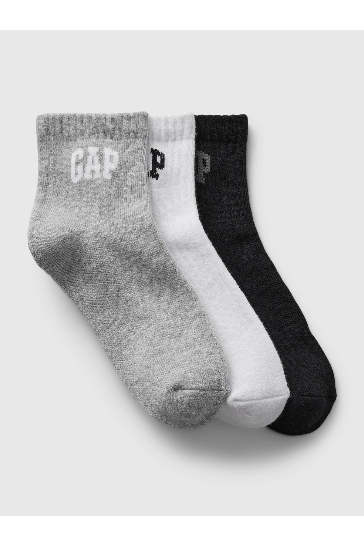 GAP Erkek Çocuk Çok Renkli Gap Logo Quarter Crew 3'lü Çorap Seti