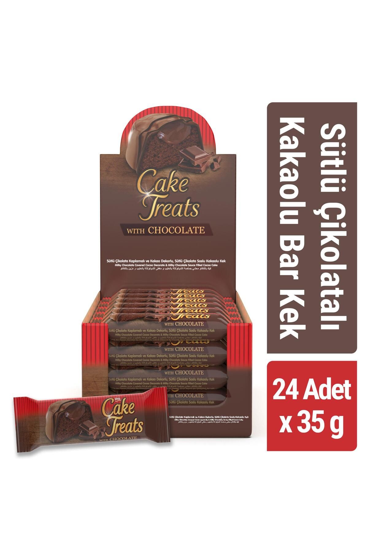 Bifa Cake Treats Sütlü Çikolatalı Kakaolu Bar Kek 35 gr X 24 Adet