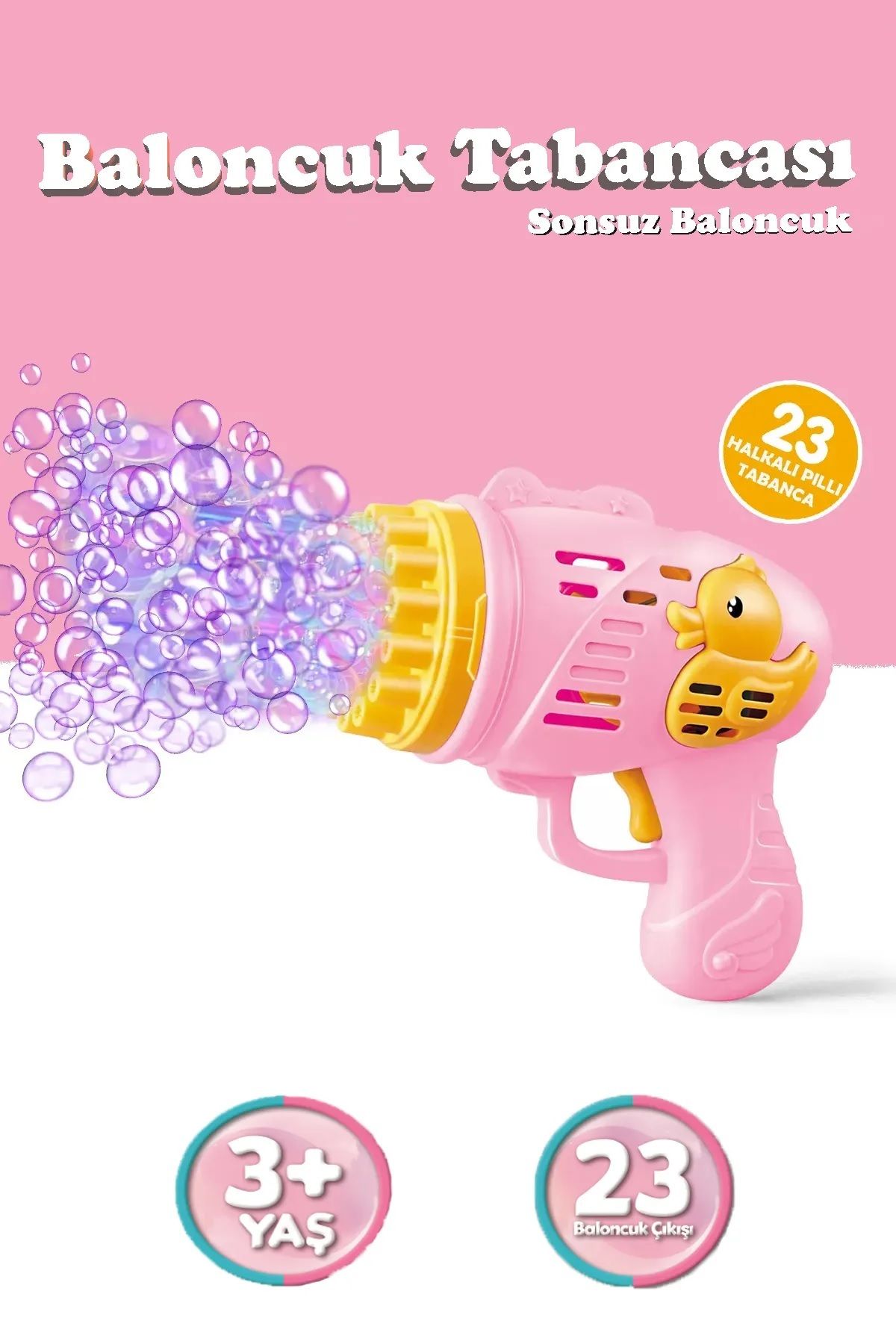 Mofy Baby 23 Kanal Pilli Baloncuk Makinesi Baloncuk Tabancası Köpük Tabancası Bubble Gun Ördek