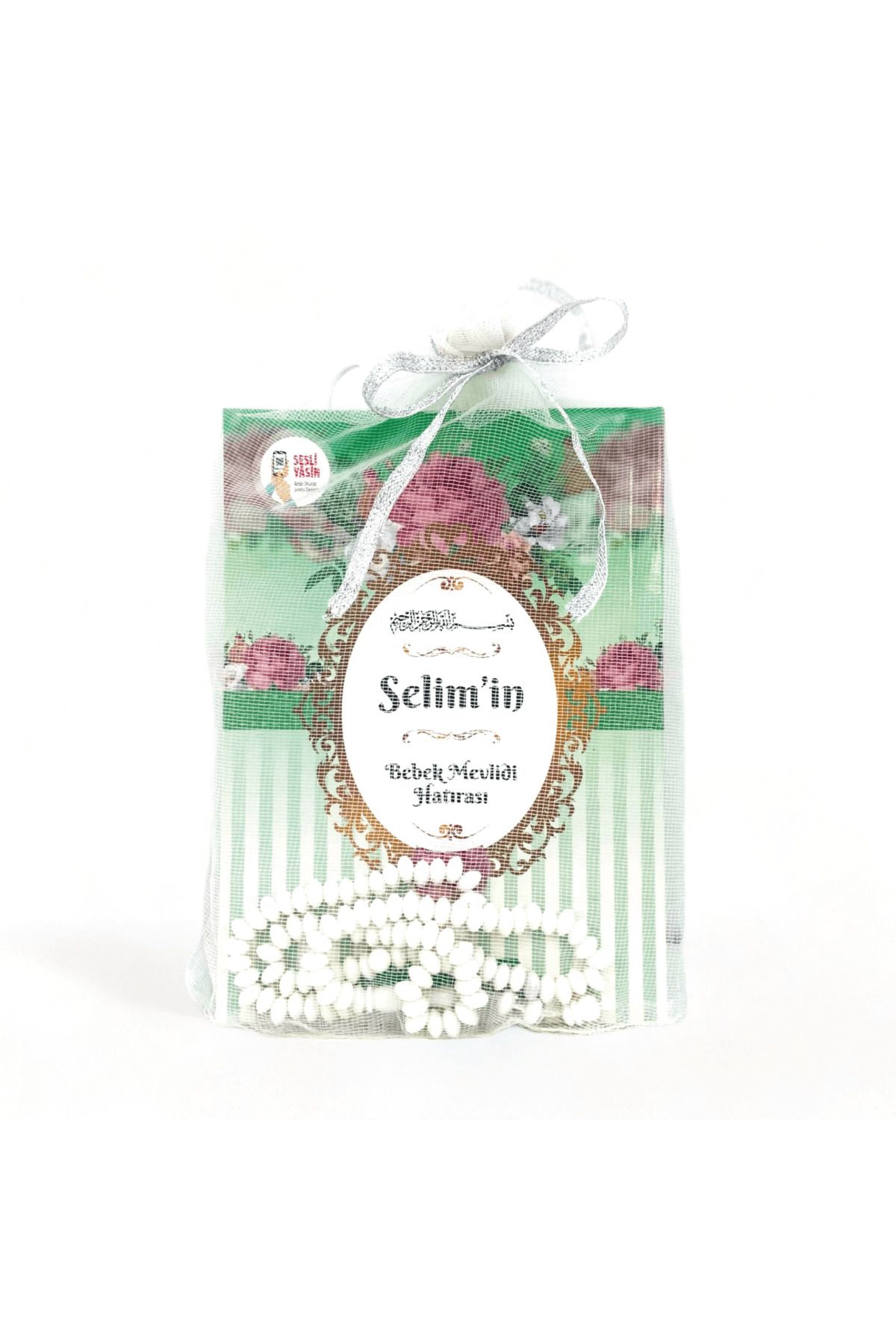 Merve Yayınları Merve Yayınevi Hediyelik Yeşil Renk Çiçek Motifli Yasin Cüzü Tesbihli Mevlüt Seti - 10'lu Paket