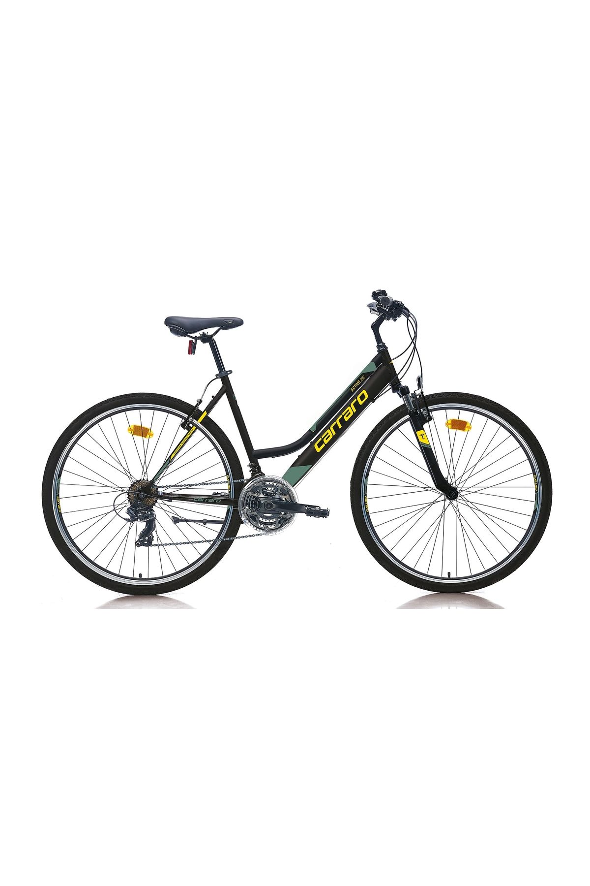 Carraro Active 292 V Fren 21 Vites 28 Jant Şehir Bisikleti Siyah Sarı Yeşil 40 Kadro