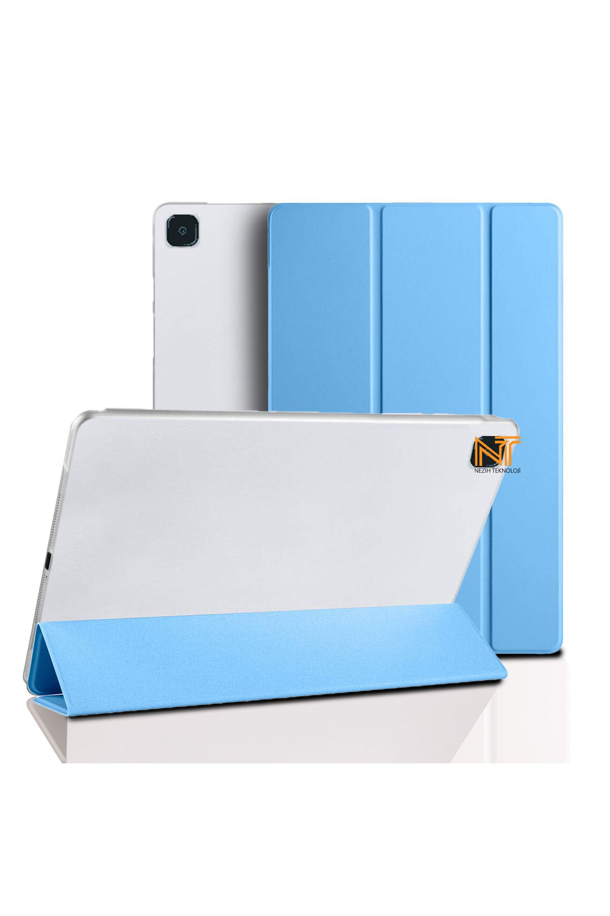 Nezih Case Galaxy Tab S6 Lite P610 Uyumlu Pu Deri Arkası Sert Mika Smart Cover Standlı Nezih Case Tablet Kılıfı