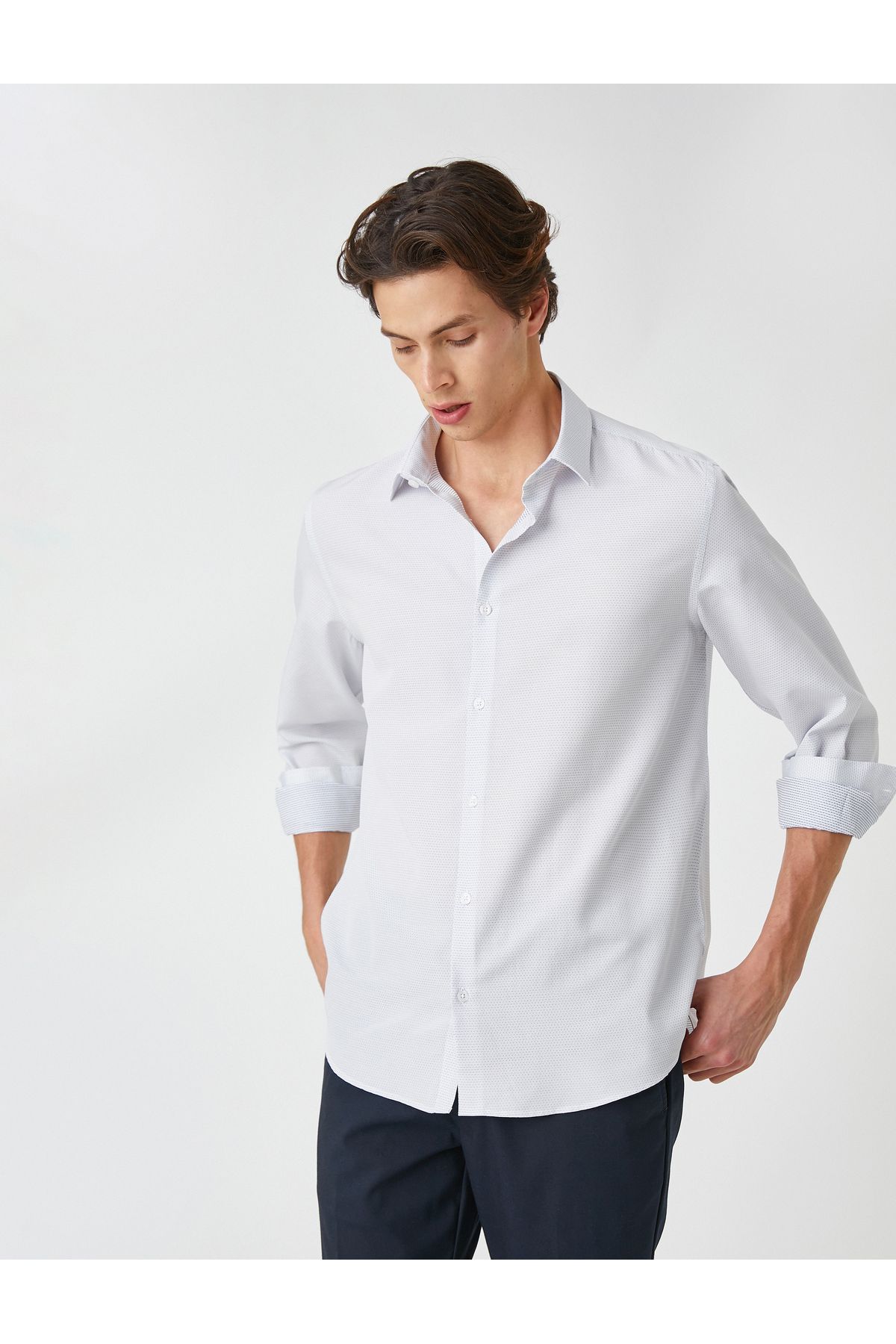 Koton Basic Gömlek Klasik Manşet Yaka Uzun Kollu Non Iron