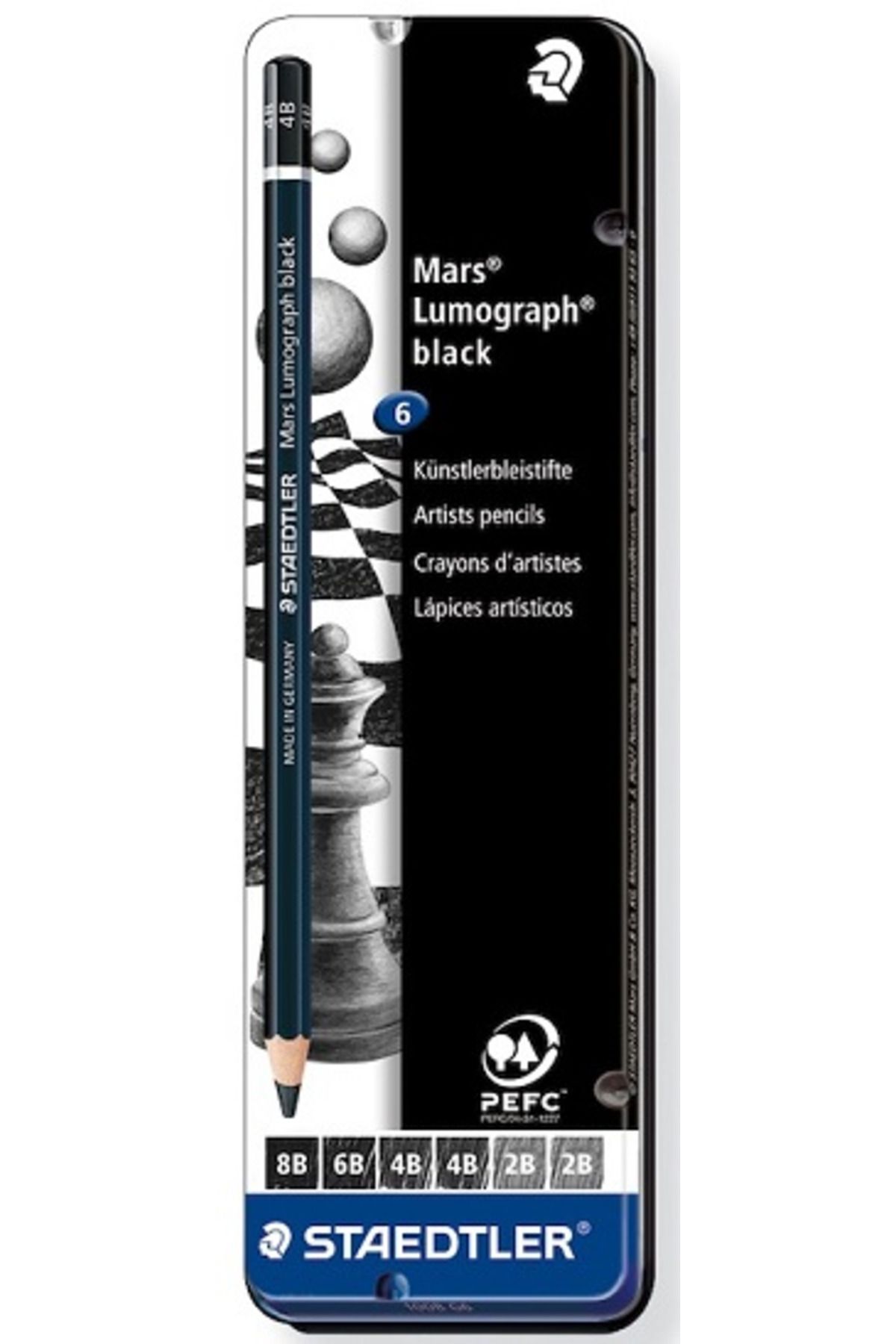 Staedtler Dereceli Kalem Mars Lumograph Black 6 Lı Set 100b 6g 1 Adet