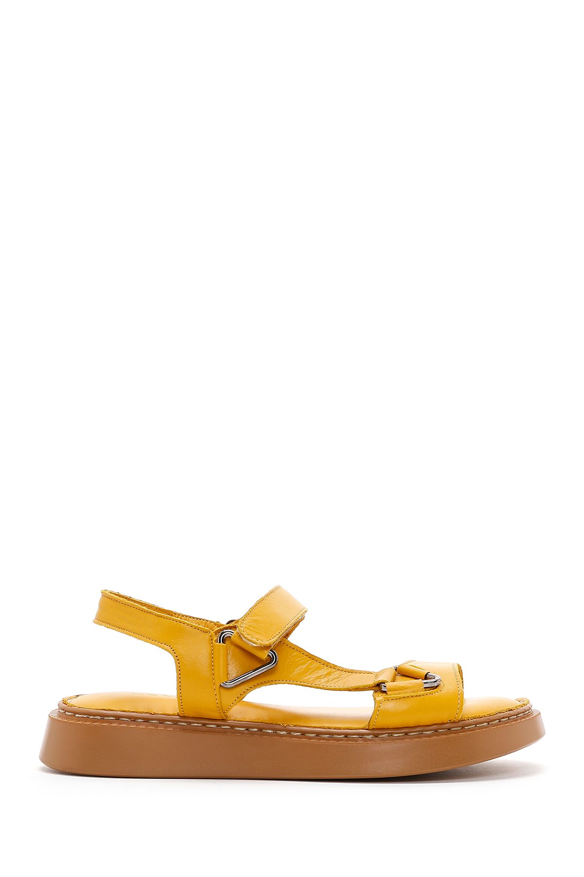 Derimod Kadın Sarı Deri Comfort Sandalet