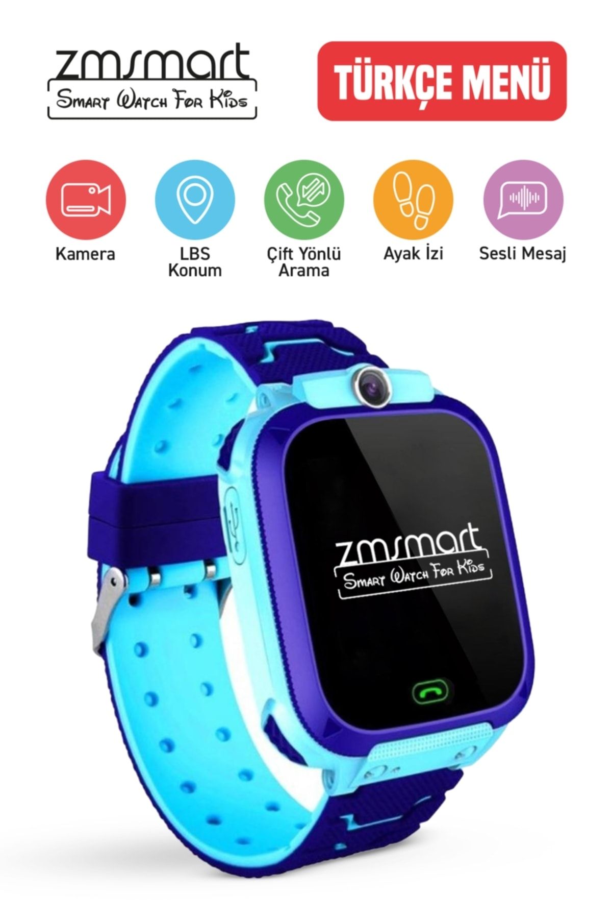 zmsmart Akıllı Çocuk Takip Saati Sim Kart Uyumlu Konum Takibi Karşılıklı Görüşme Ve Sesli Mesaj Özellikli