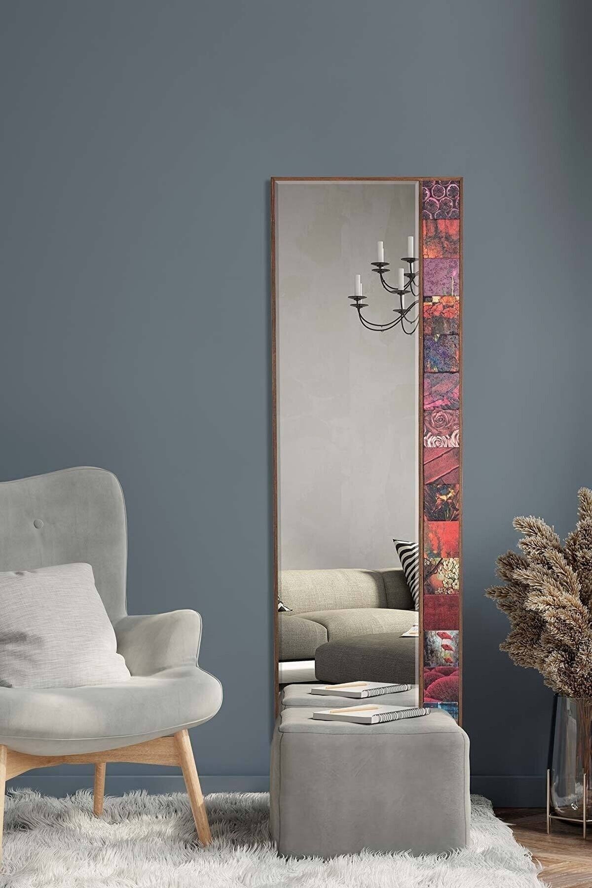 L'occi Concept Helen 50x152 Cm Dekoratif Boy Aynası Antre Duvar Salon Mutfak Banyo Marakeş Ayna