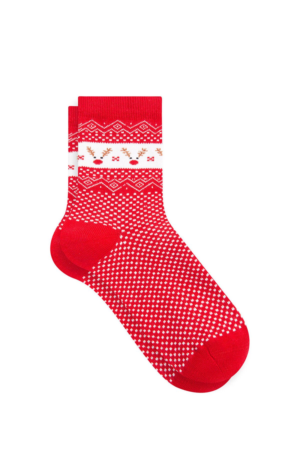 Mavi Yılbaşı Temalı Kırmızı Çorap 1912462-82054