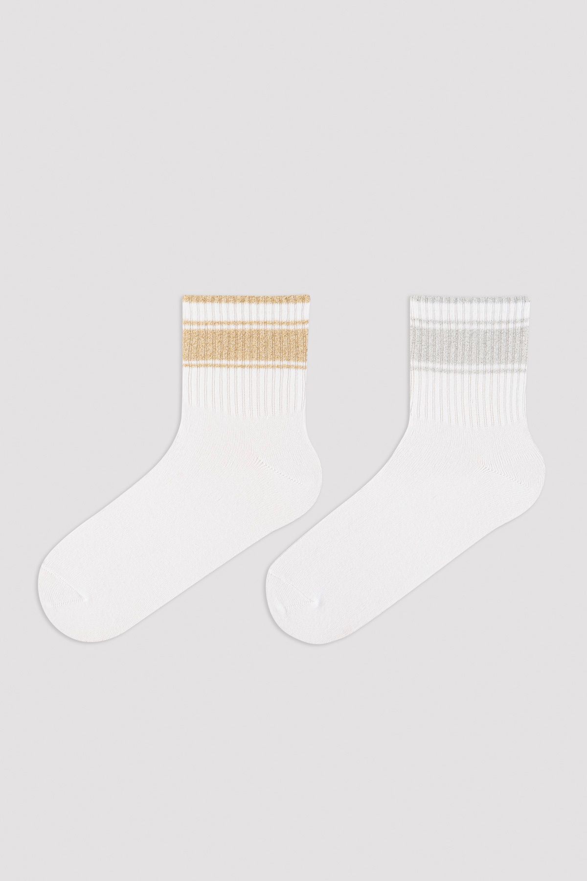 Penti Çizgili Simli 2li Soket Çorap