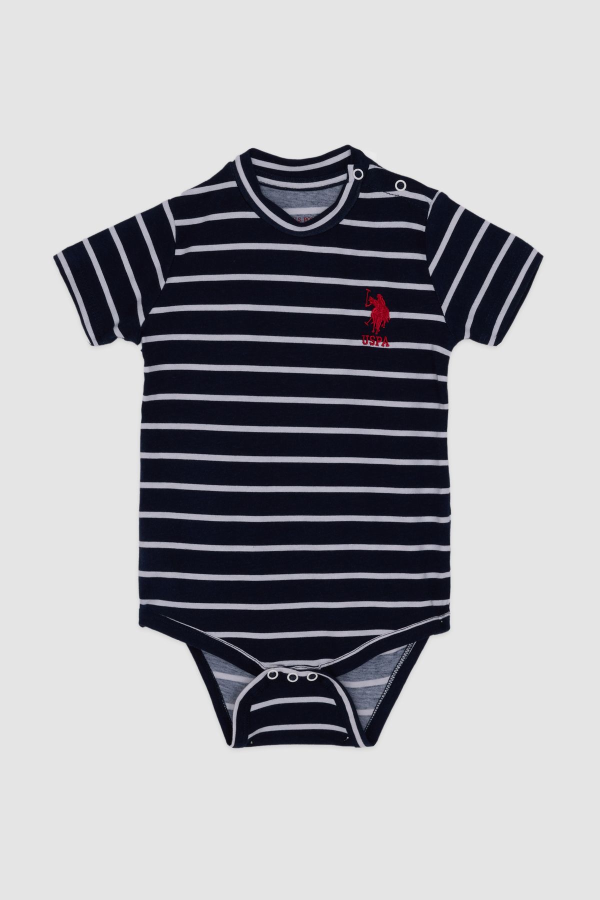 U.S. Polo Assn. U.S. Polo Assn Lisanslı Striped Overalls Lacivert Erkek Bebek Takımı