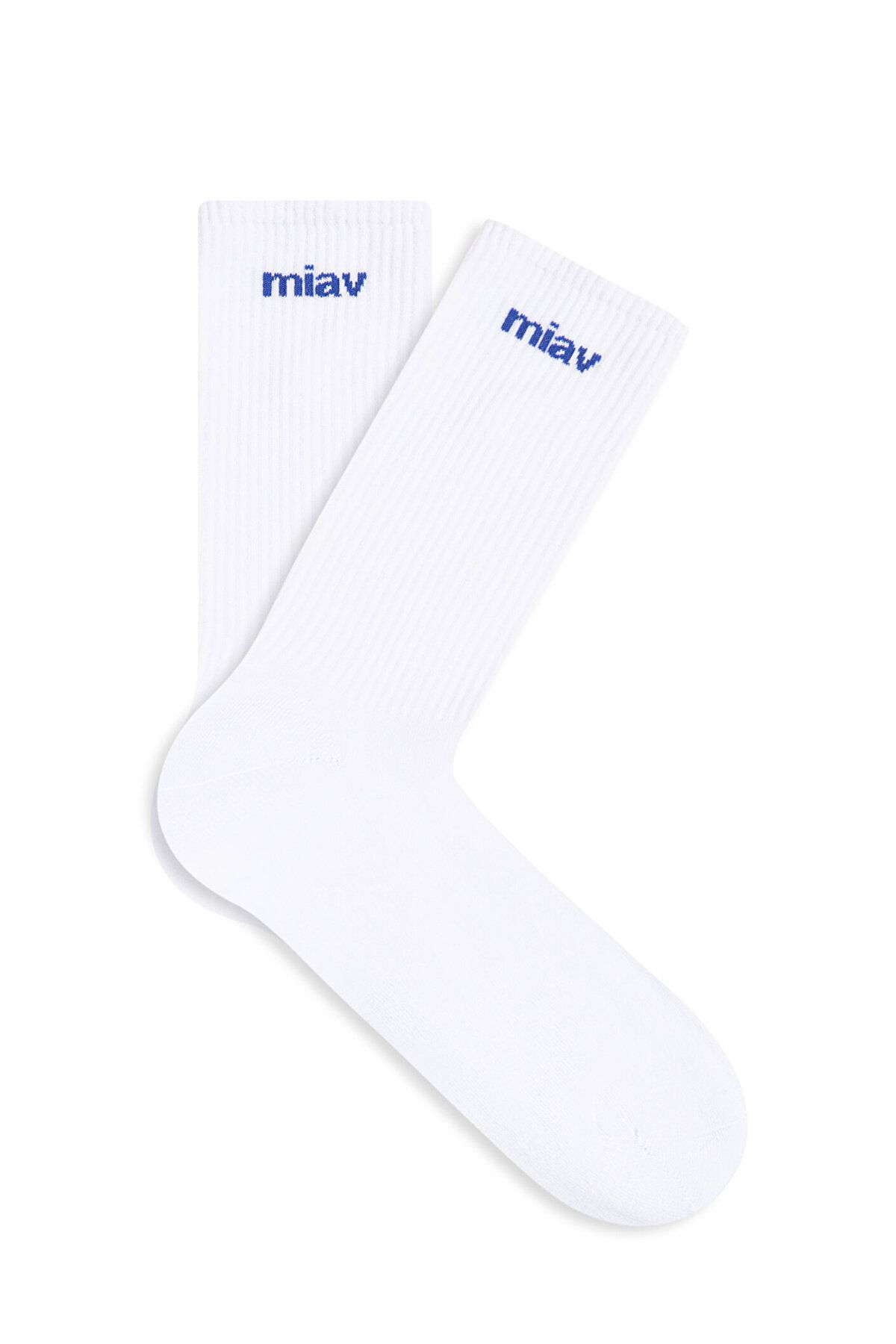 Mavi Miav Baskılı Beyaz Soket Çorap 0911440-620