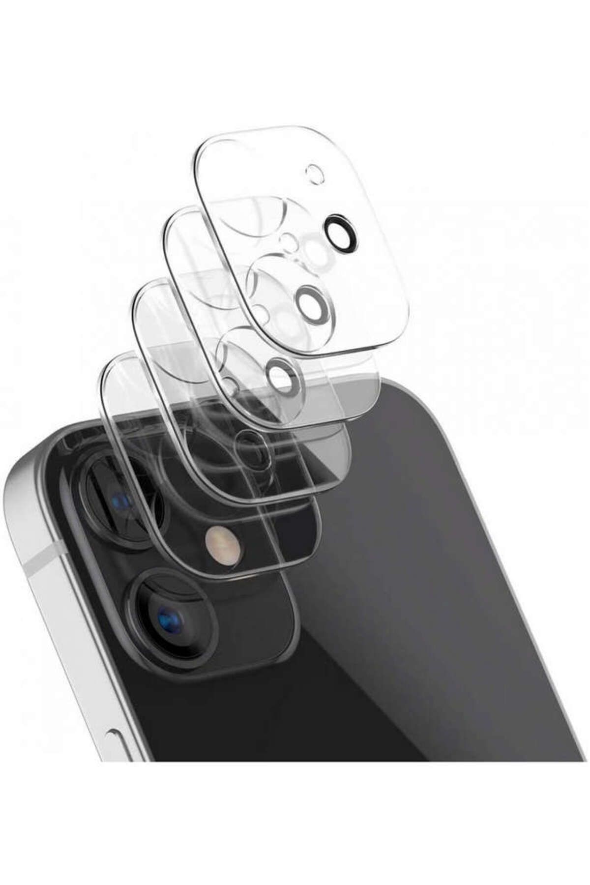 cepmoda iPhone 13 Pro Max Uyumlu Kamera Lens Koruyucu 9H Cam - Şeffaf AntiŞok Kamera Bölümü Koruyucu