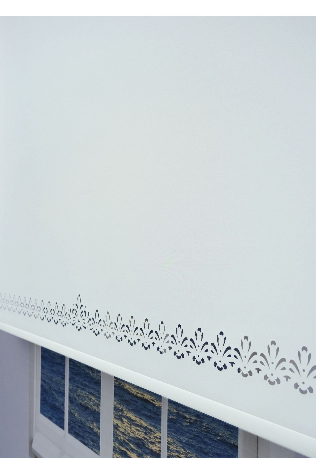 ESDEH Lazer Kesim Stor Perde - Ithal Mat Kalın Model Beyaz-50x200 Cm