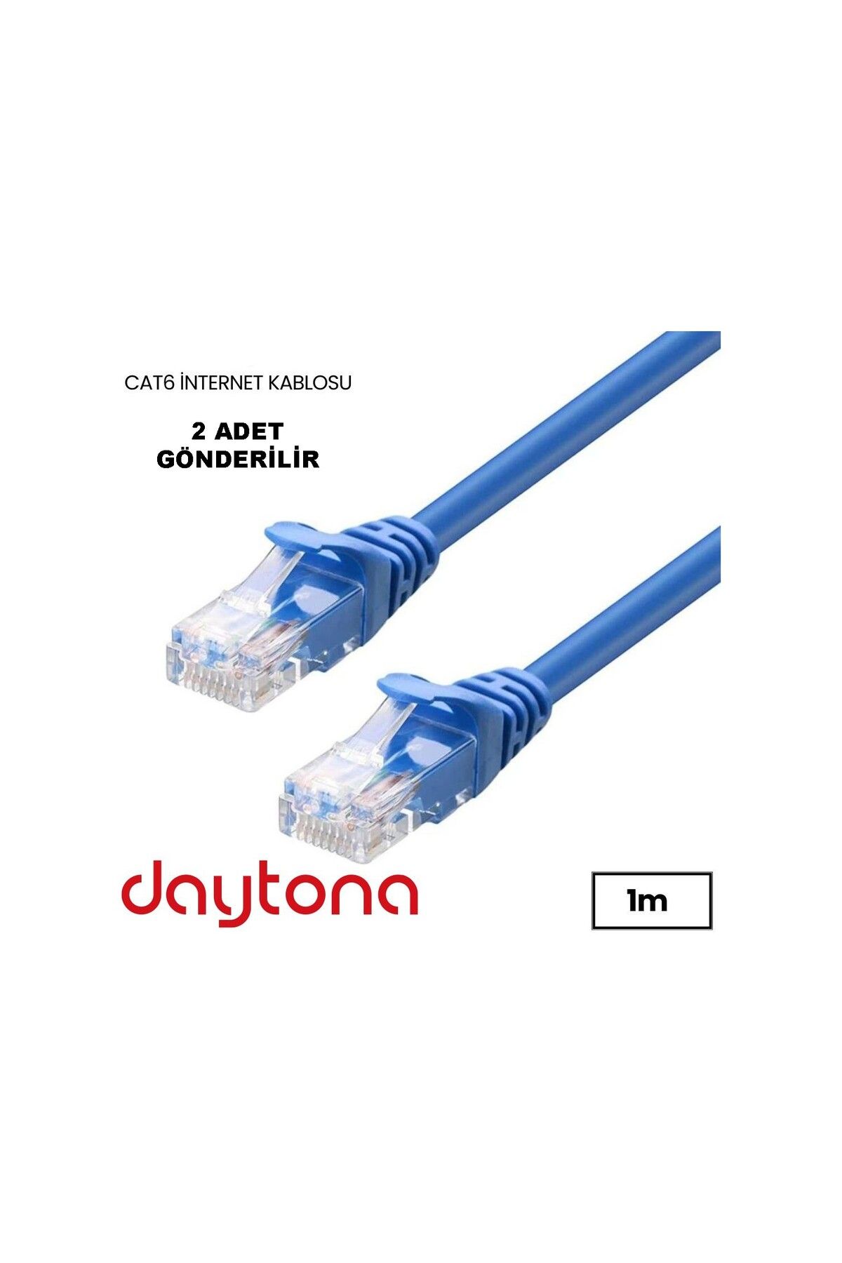 Daytona A4937 Cat6 Gigabit Internet Ethernet 10gbps Rj45 Lan Kablosu 1 Metre (2 ADET)