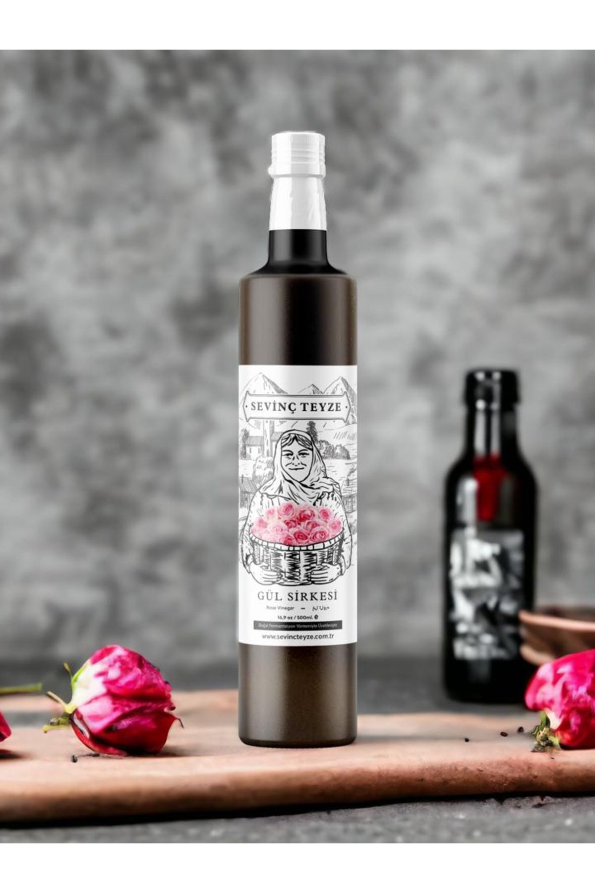 Organik Teyze Sevinç Teyze Doğal Fermantasyon Gül Sirkesi, Rose Vinegar 500ml.