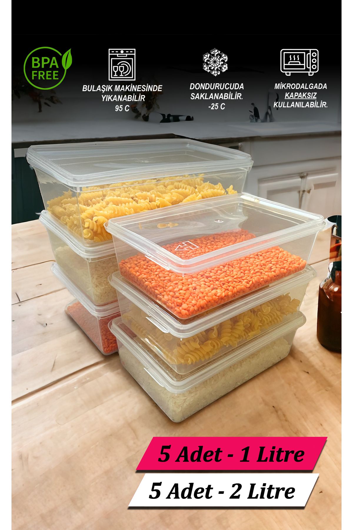 SUPERCUPP Plastik Kendinden Kilitli- Kapaklı Saklama Kabı Gıda&Yemek&Derin Dondurucu&Hobi&Oyuncak&Takı&Malzeme