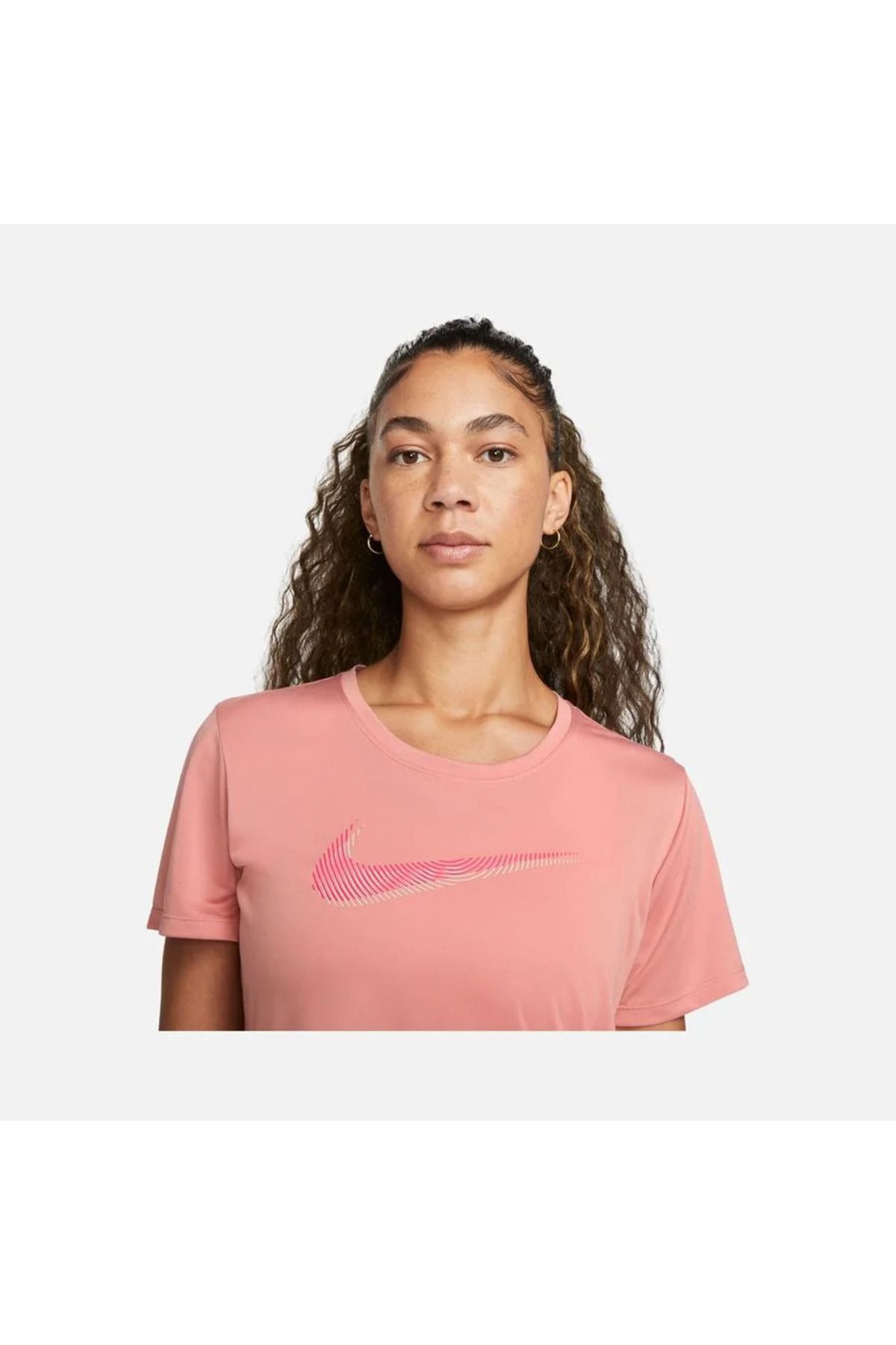 Nike Dri-FIT Swoosh Kısa Kollu Kadın Koşu pembe  Üst t-shirt fb4696