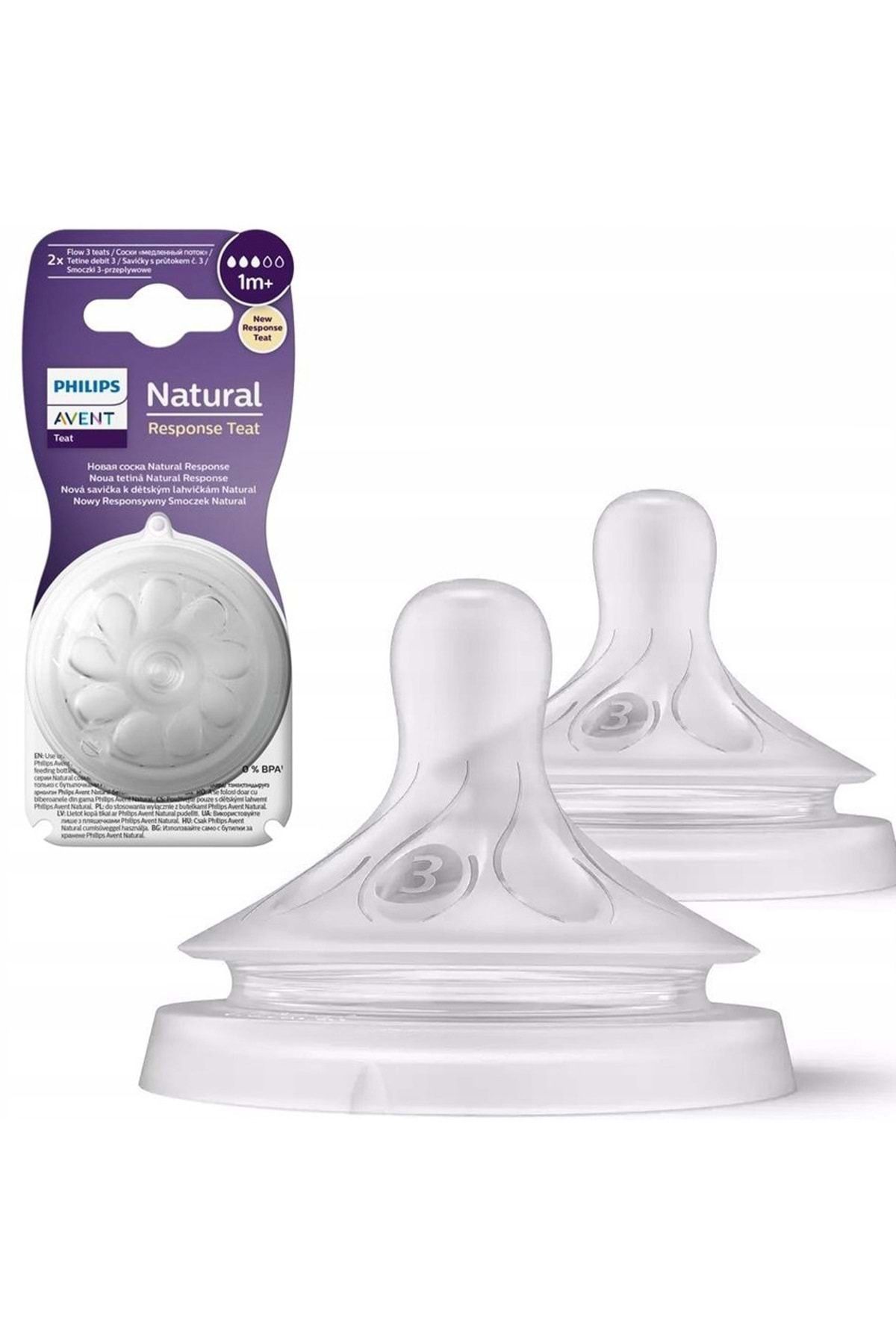 Philips Avent Natural Response 2'li Biberon Emziği, 3 Numara, 1 Ay