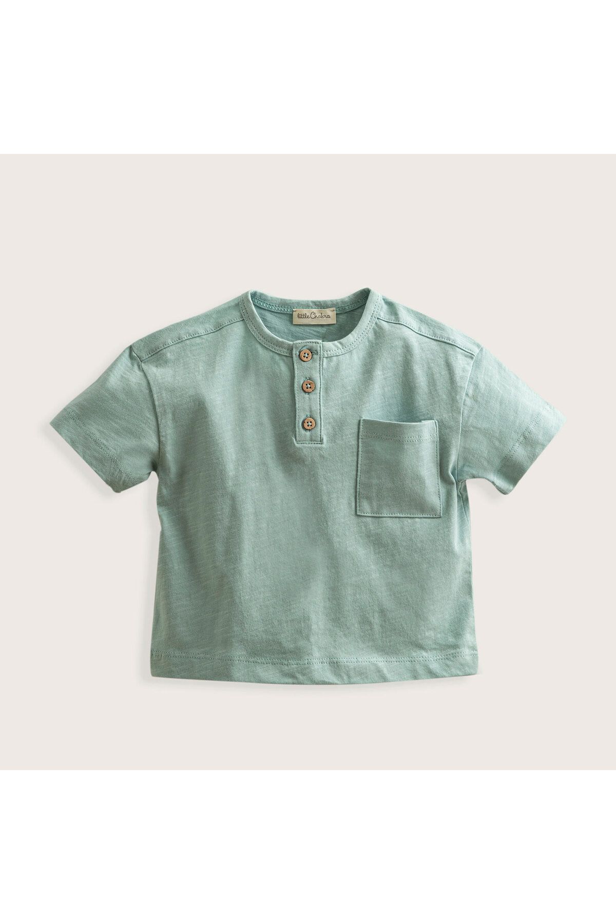 Chakra Tropic Düğmeli Tshirt Mint