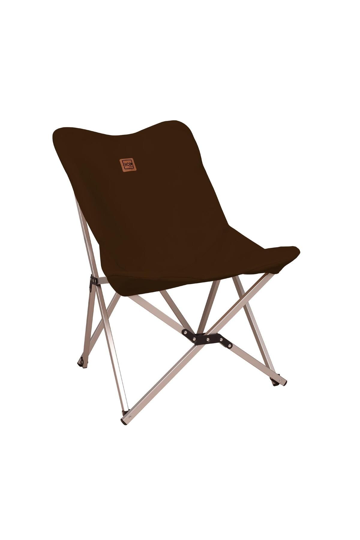 Box&Box Alüminyum Katlanabilir Kamp Sandalyesi, Piknik Sandalyesi, Taşıma Çantalı, Kumaş, Kahverengi