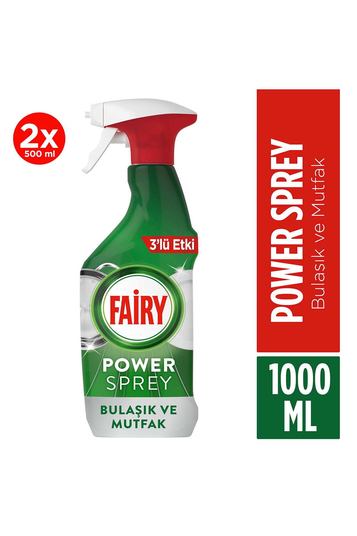 Fairy Power Sprey 3’ü 1 Arada Bulaşık Ve Mutfak 1000 ml (2x500ml)