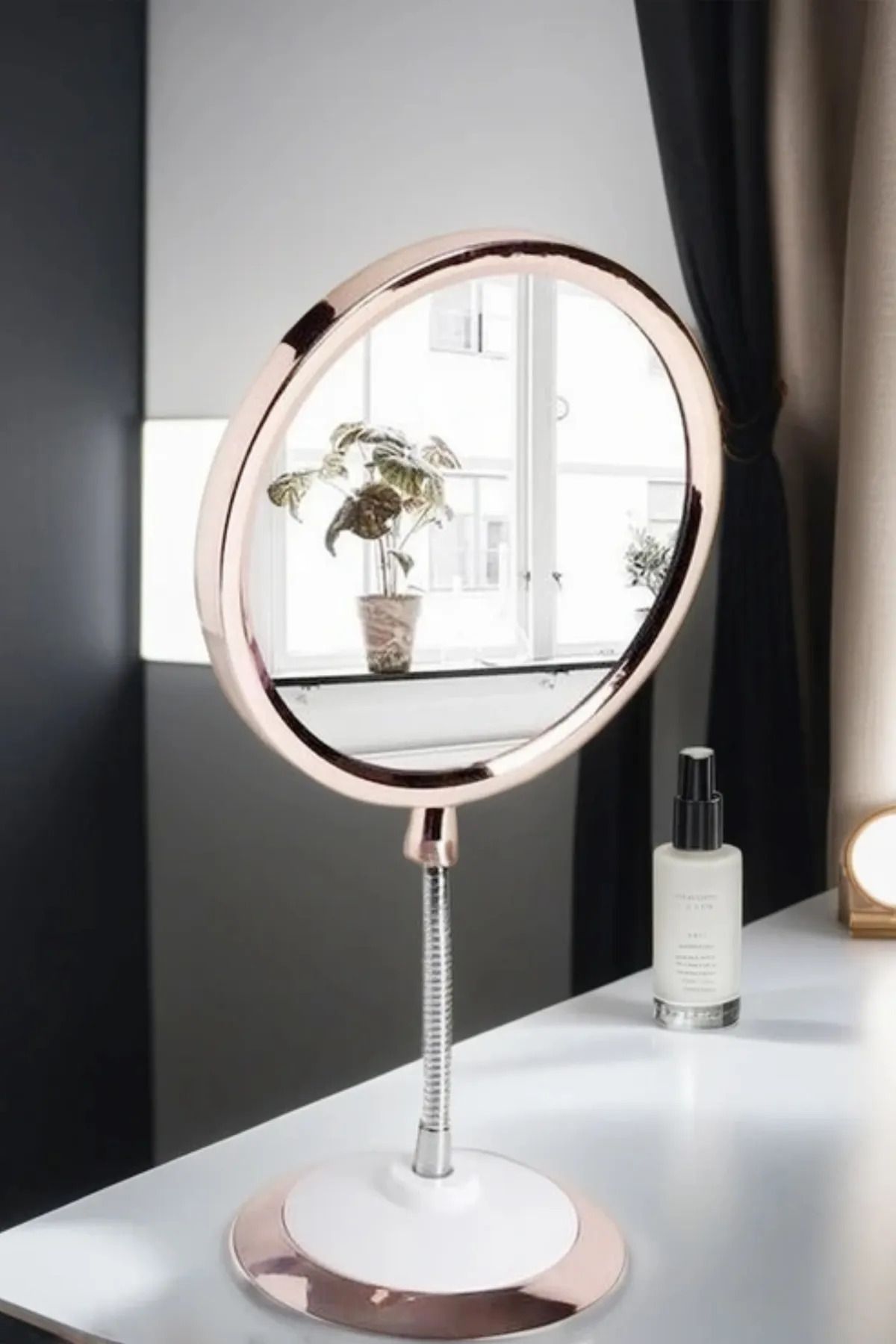 Enywell Home Büyüteçli Çift Taraflı Masaüstü Taşınabilir Bükülebilen Yuvarlak 3x Büyüteç’li Makyaj Aynası