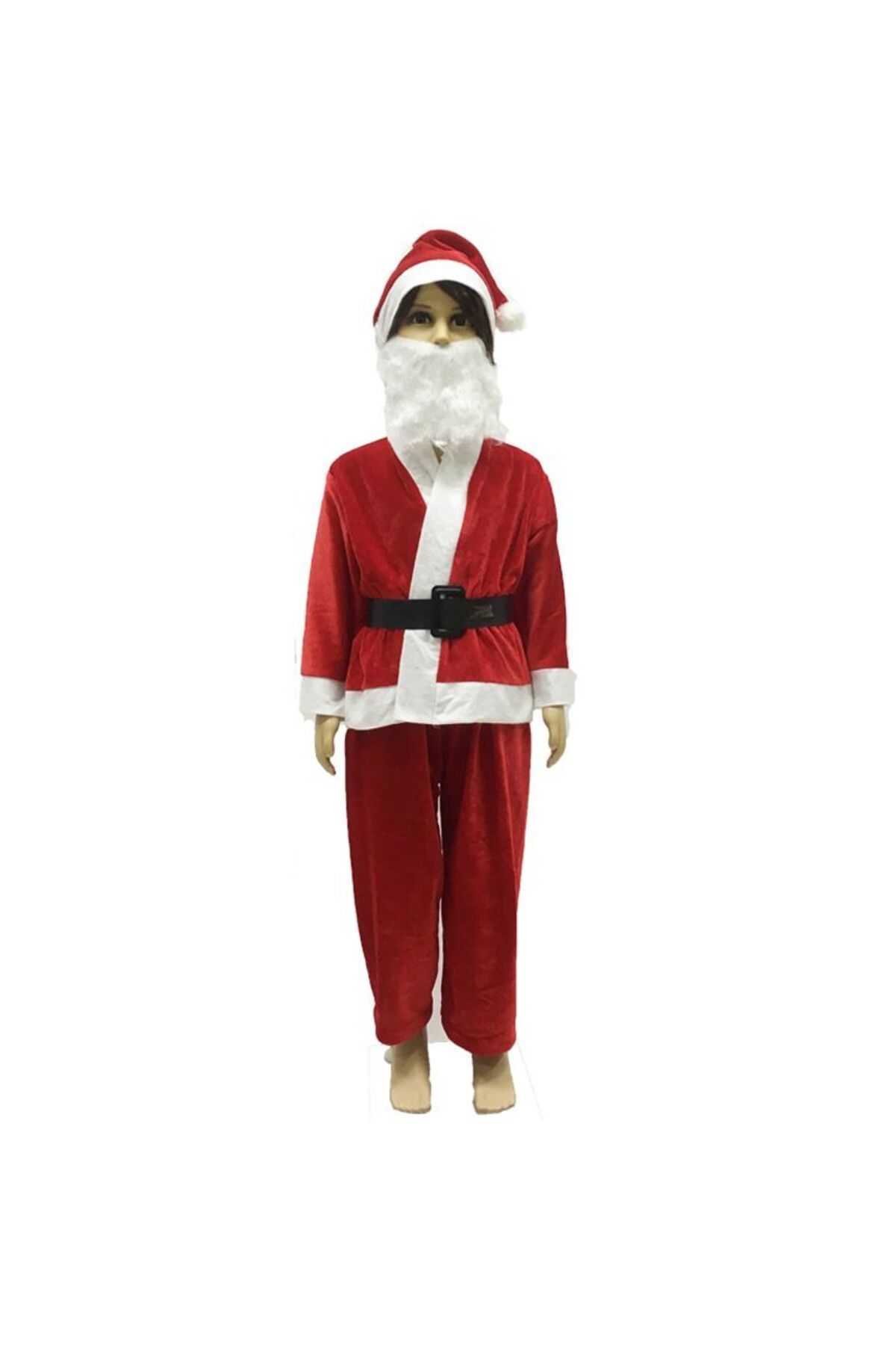 partidolu Polar Erkek Çocuk Noel Baba Kıyafeti Kostümü 12-14 Yaş Yılbaşı