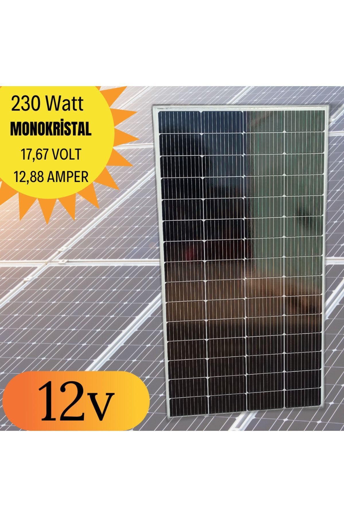 Suneco 230w Watt Half-cut Monokristal Solar Güneş Paneli A Sınıf 12volt Karavan 205 W