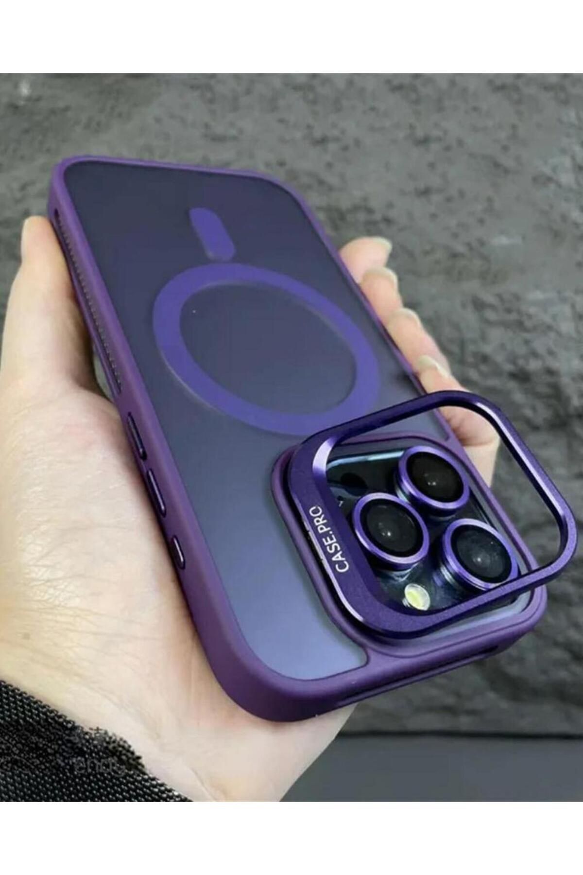 KILIF HOUSE Iphone 14 Pro Max Uyumlu Standlı Case Pro Lensli Magsafe Destekli Kılıf