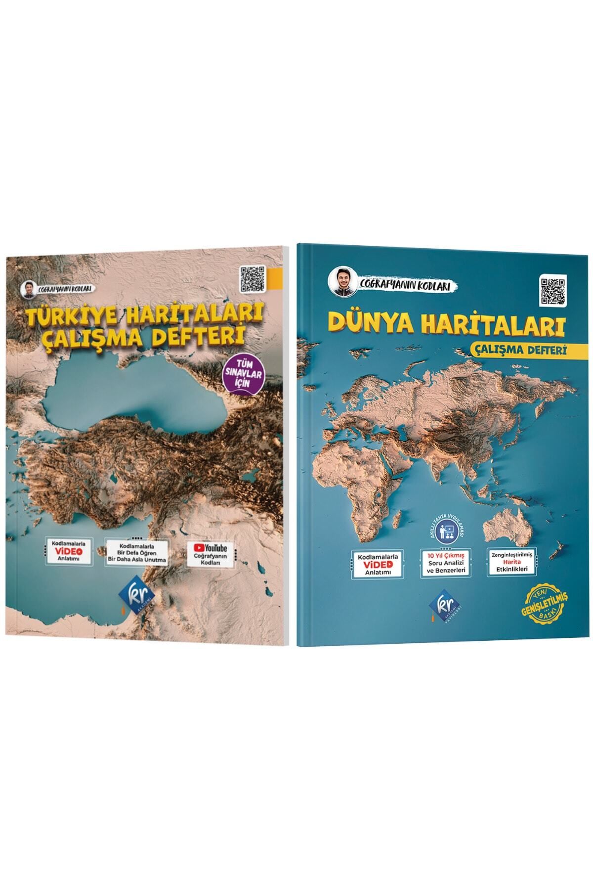 KR Akademi Yayınları Coğrafyanın Kodları Türkiye Ve Dünya Haritaları Çalışma Defteri Seti (tüm Sınavlar Için)