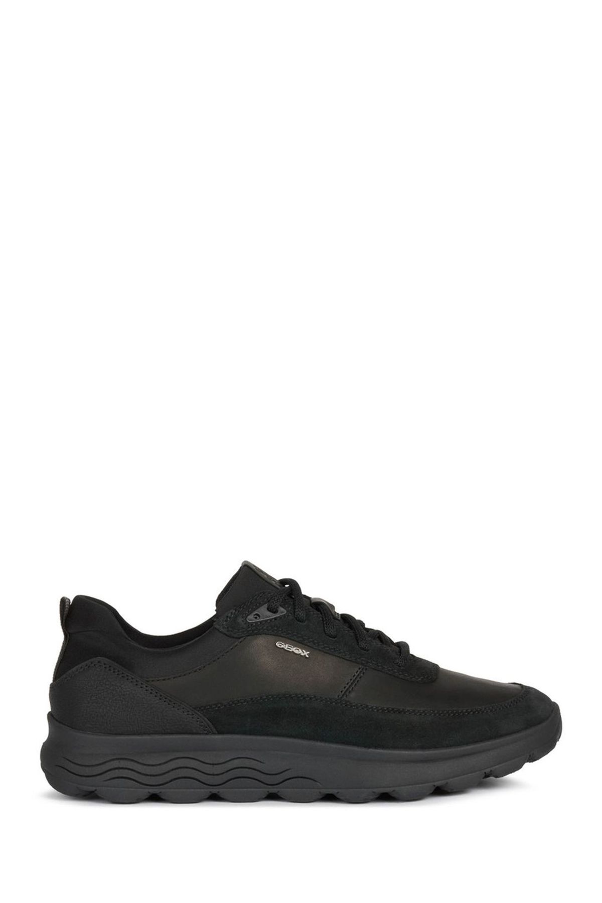 Geox Erkek Siyah Spherica Bağcıklı Deri Casual Sneaker