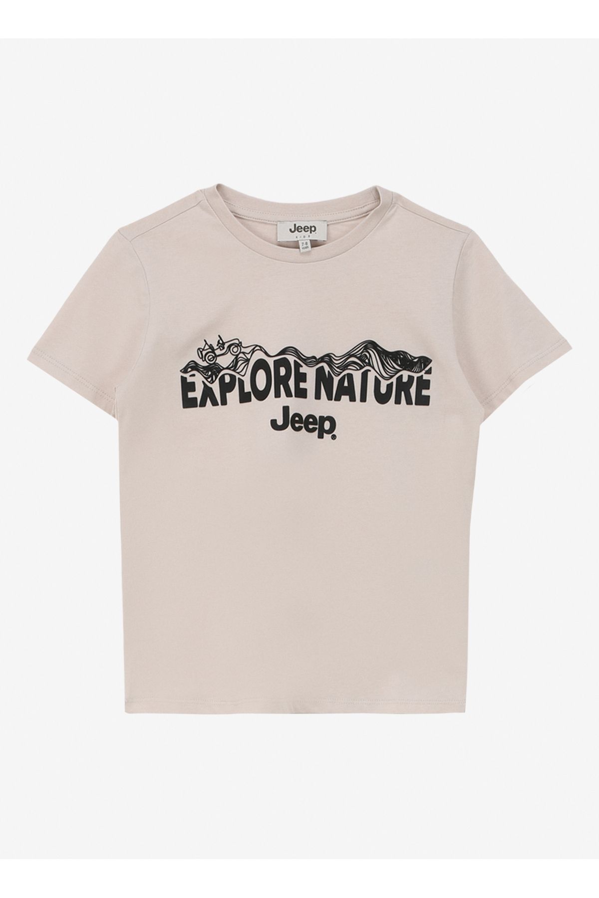 Jeep Taş Erkek Çocuk Bisiklet Yaka Relaxed Baskılı T-Shirt C4SB-TST4001