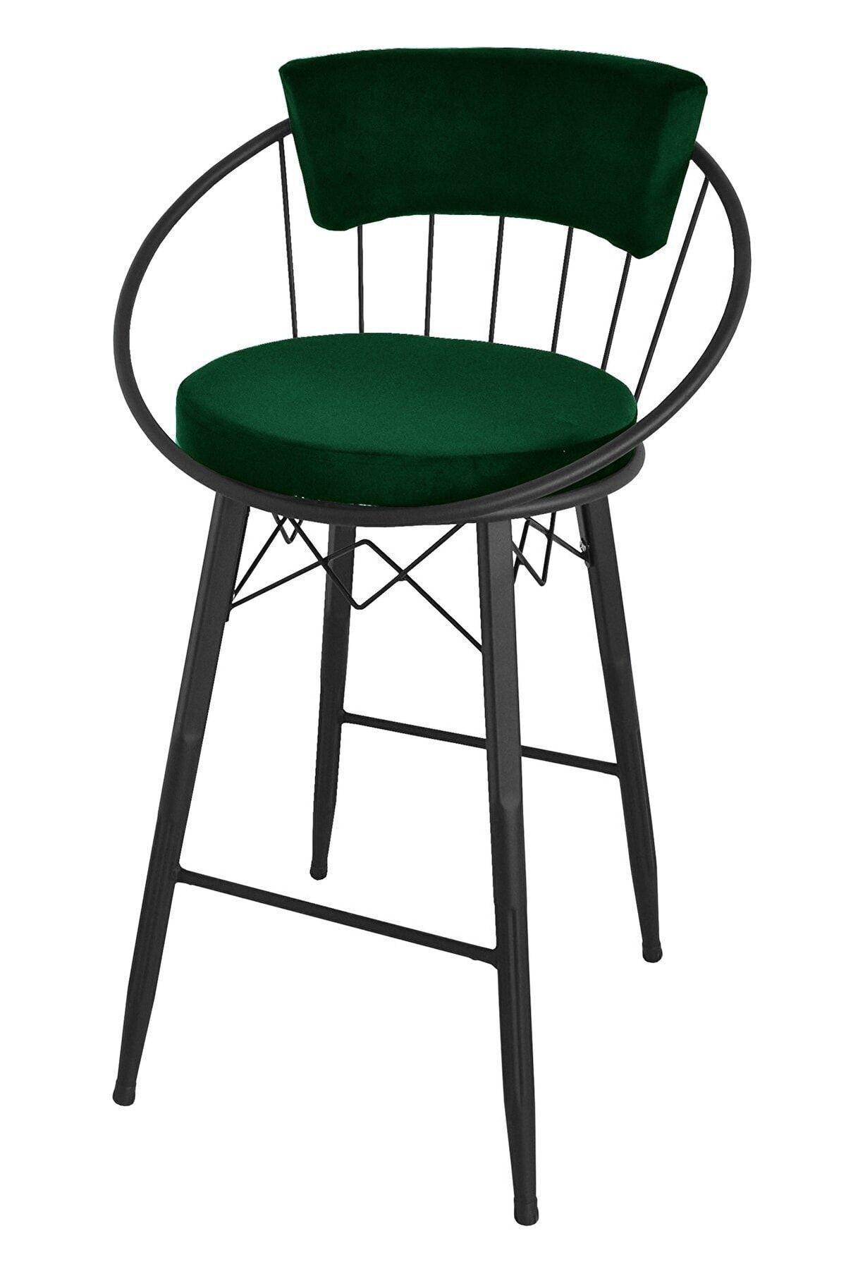 BY ORHAN GÜZEL Bar Sandalyesi , Ada Mutfak Sandalyesi , Bar Taburesi , Yüksek Sandalye Yeşil