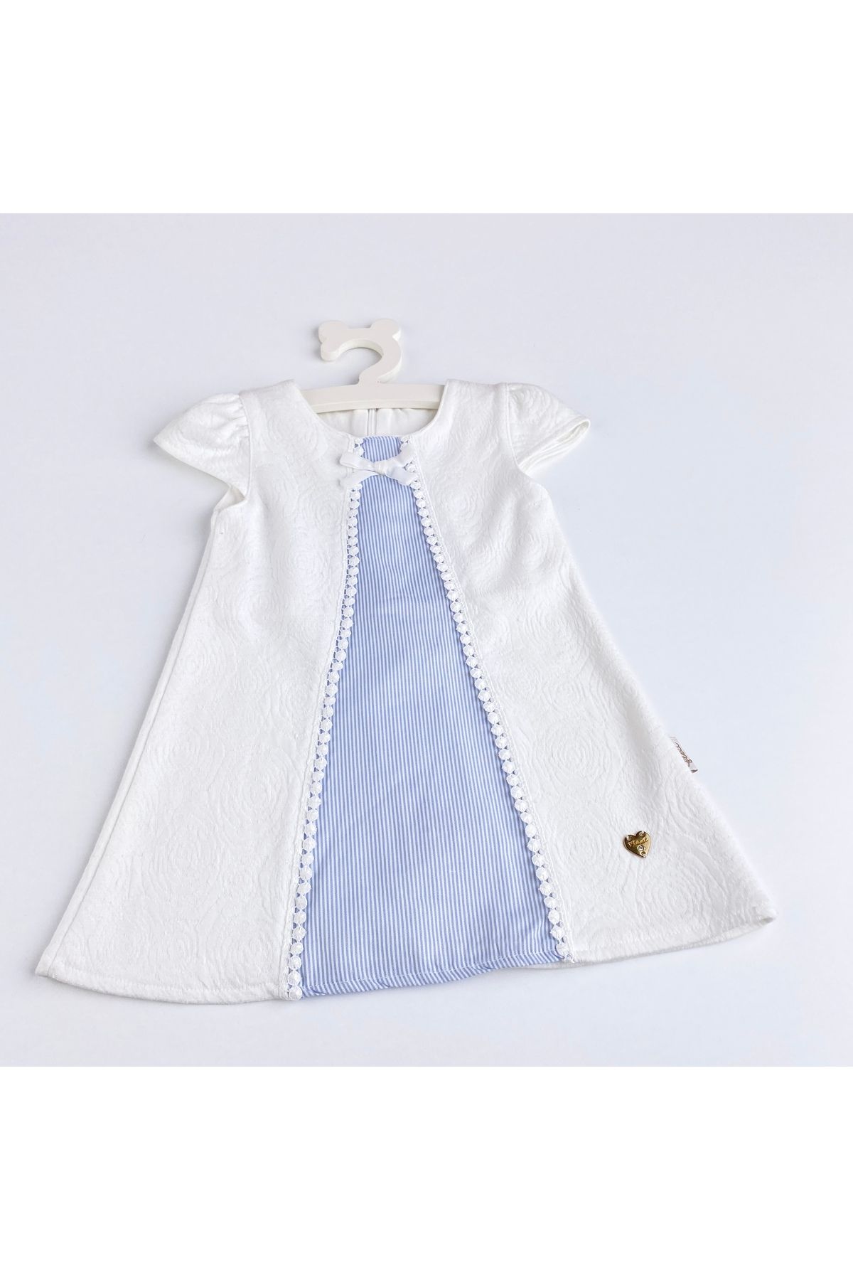 Flexi Bon Chic Baby Bebek Çocuk Mavi Beyaz Elbise