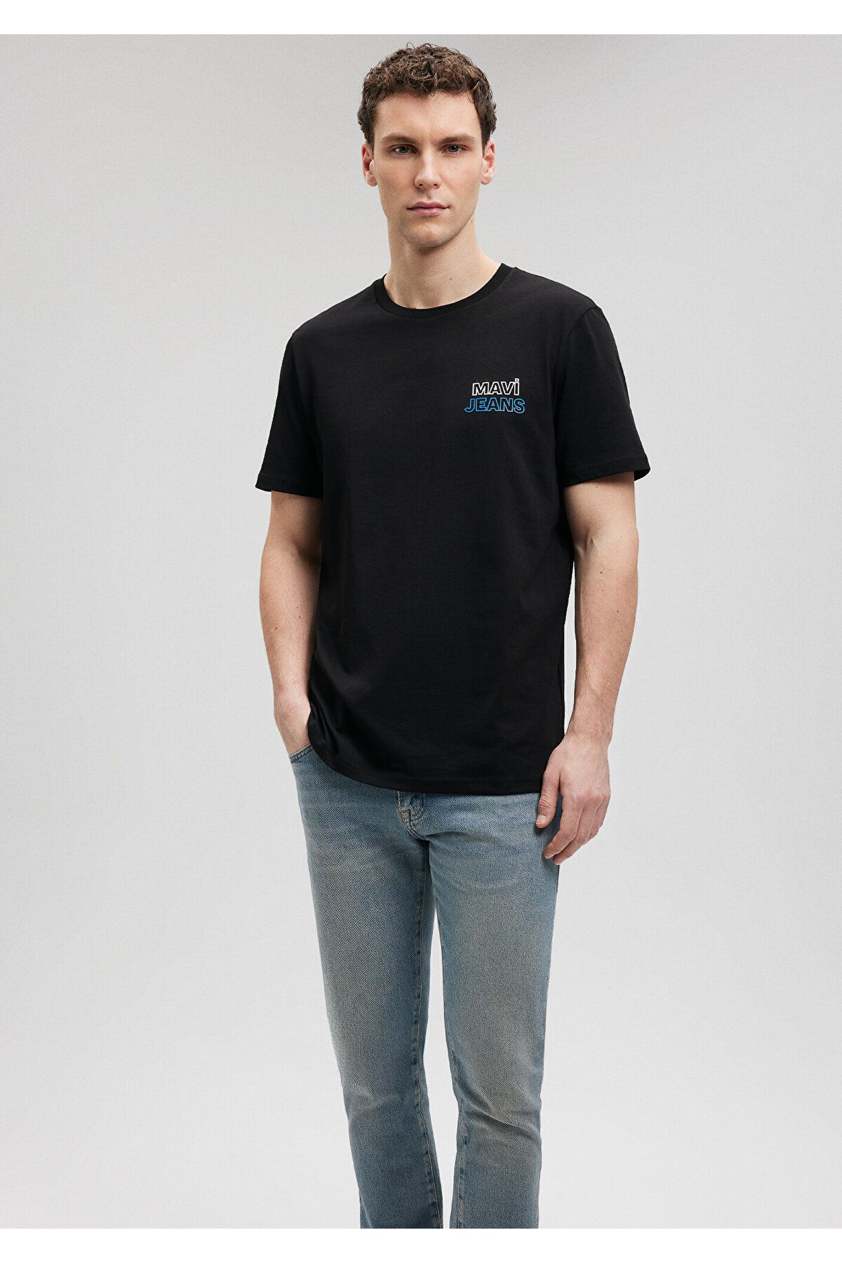 Mavi Jeans Baskılı Siyah Tişört Slim Fit / Dar Kesim 066841-900