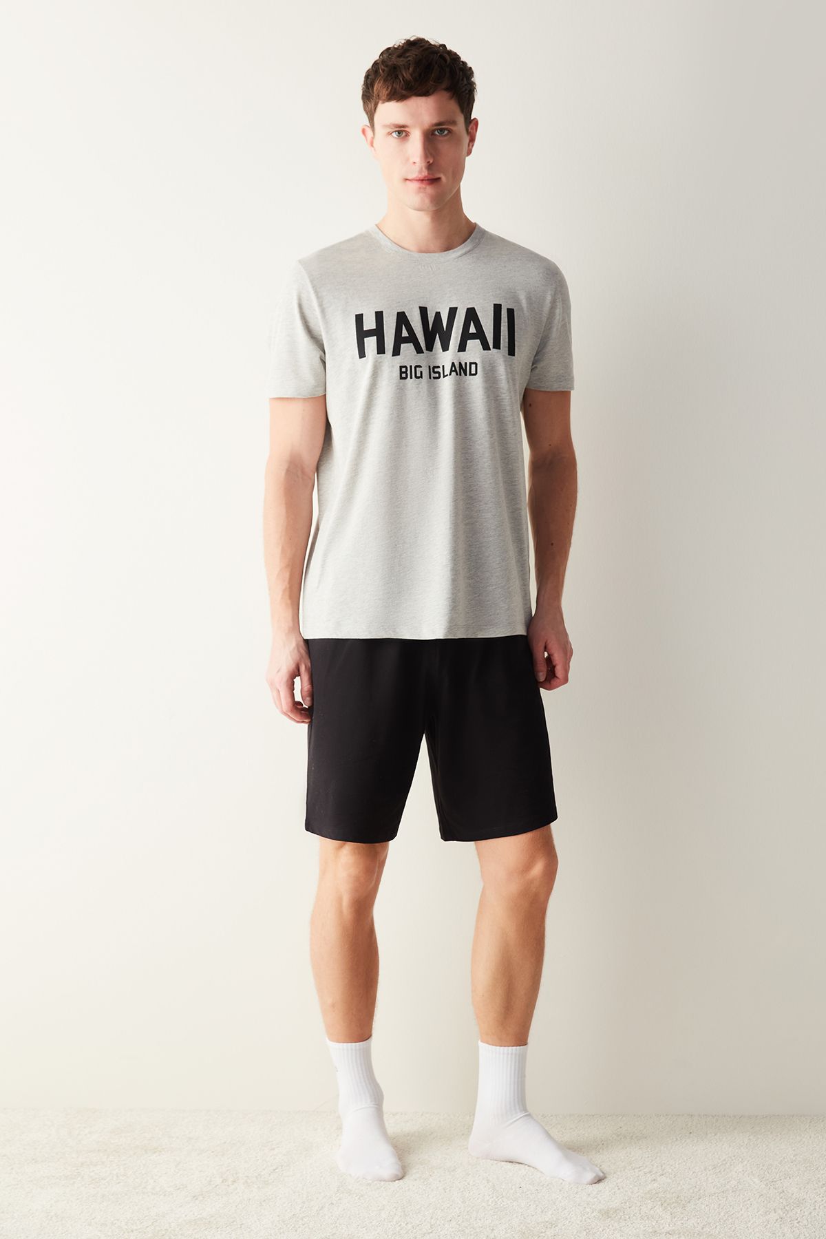 Penti Erkek Hawaii Çok Renkli Şort Pijama Takımı