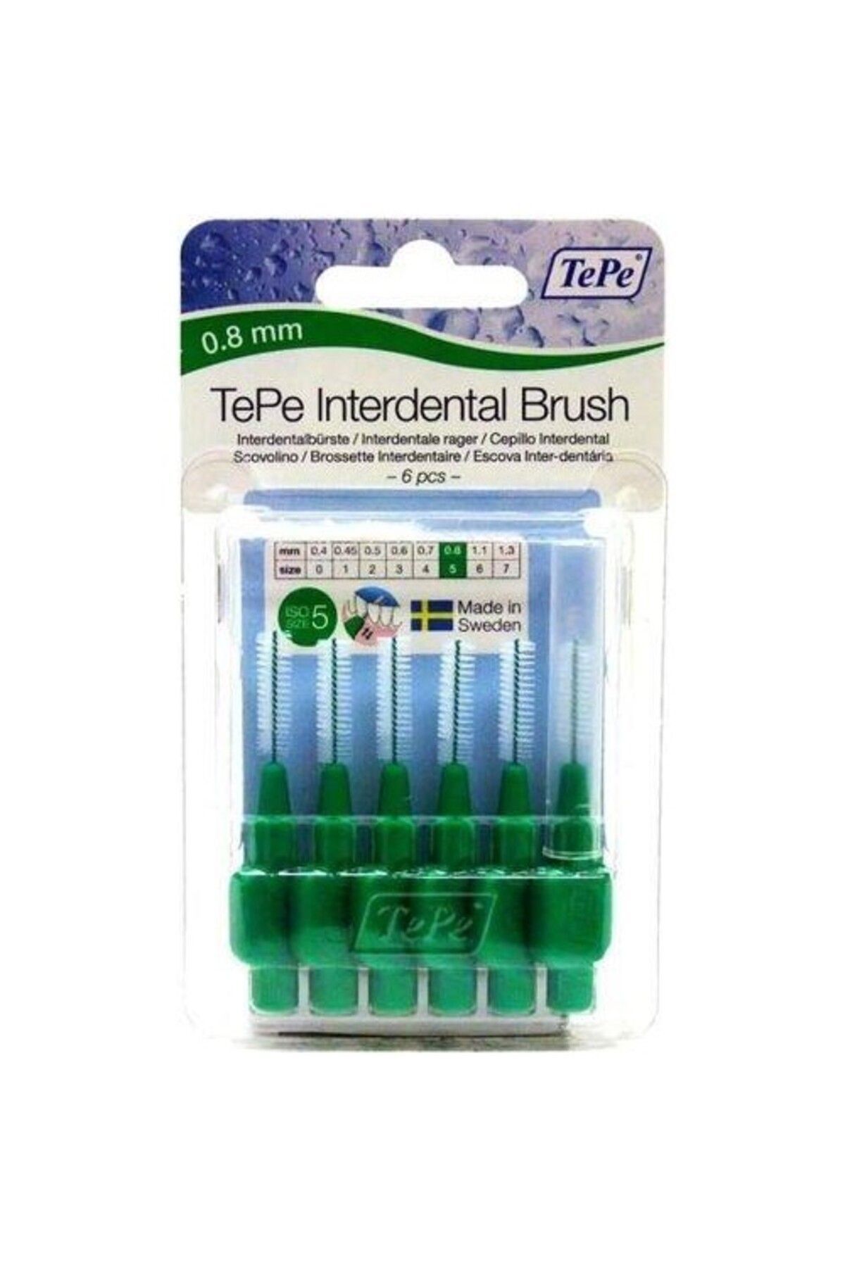 TePe Interdantal Brush Diş Arası Fırçası 0.8 Mm Yeşil 6 Lı