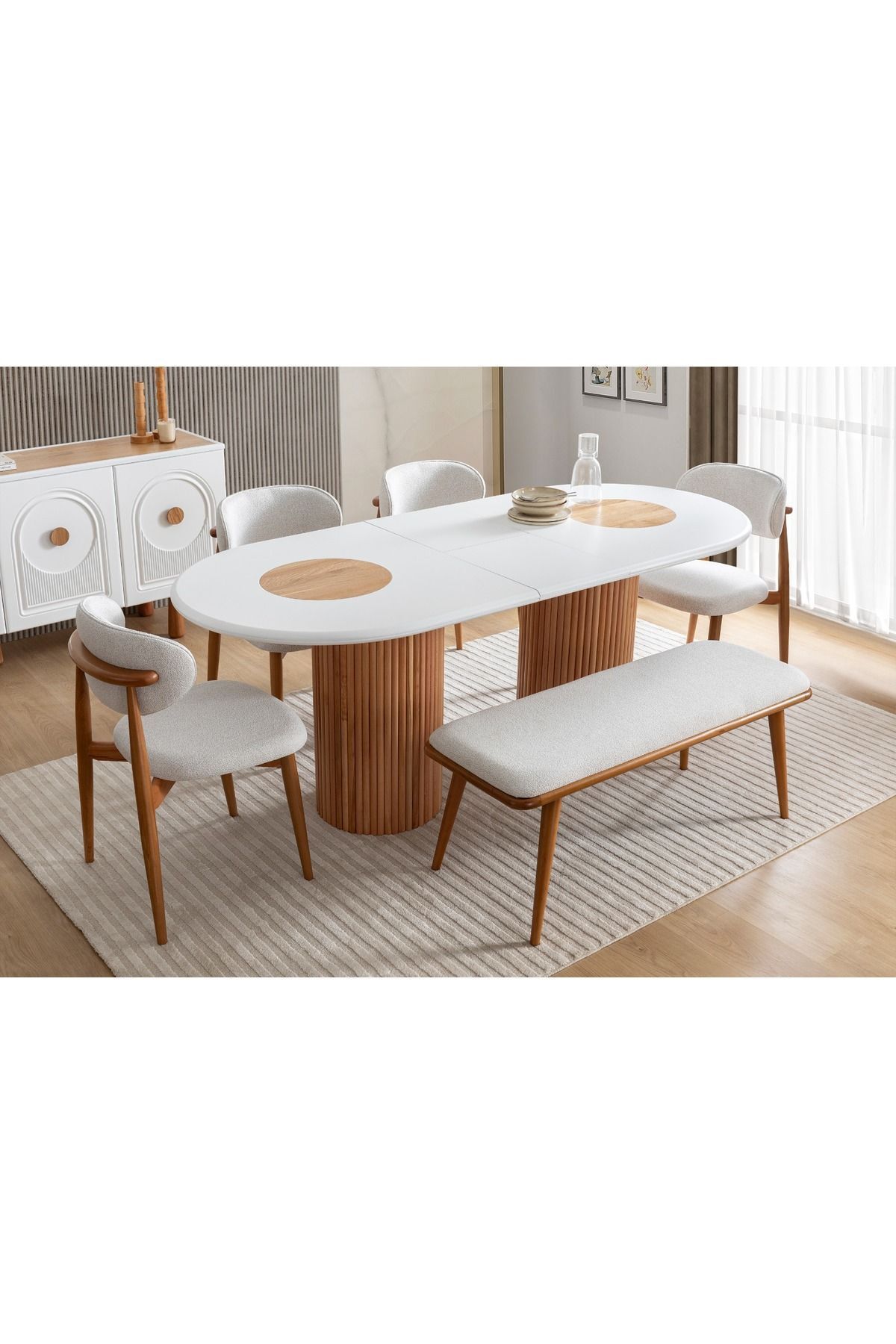 Luxehome Lotus Yemek Masası (Sandalyeler fiyata dahil değildir)