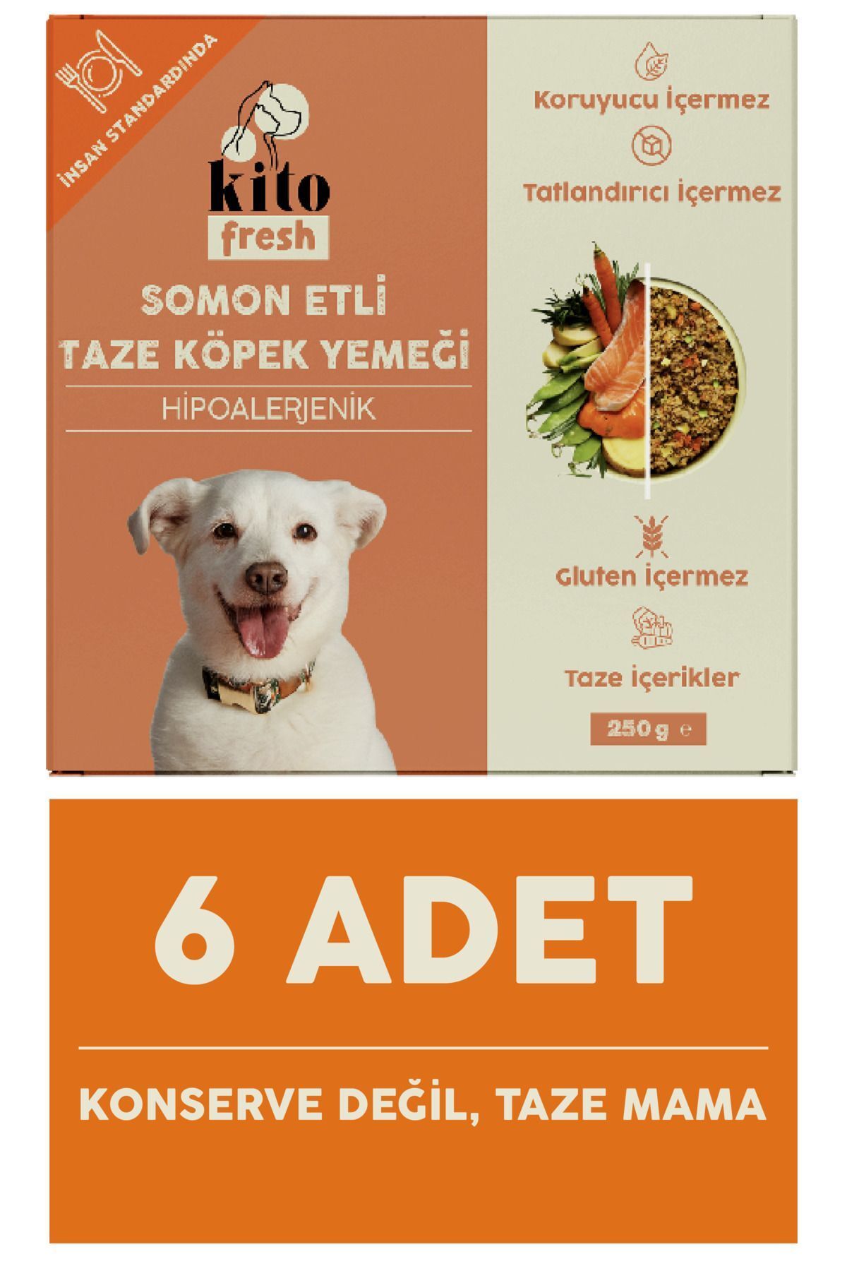kito Fresh Somon Etli Taze Köpek Yemeği X 6 (1,5 KG)