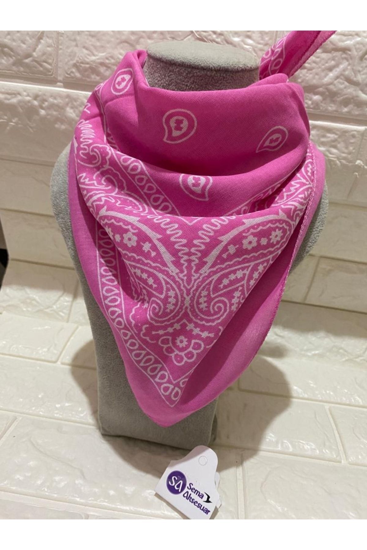 sema aksesuar %100 Pamuk Unisex Etnik Desenli Bandana Fular