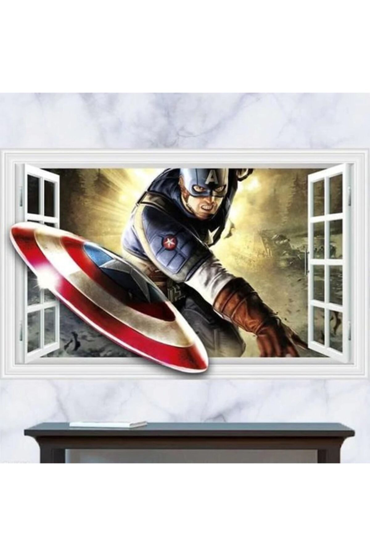 KT Decor Captain America Avengers Süper Kahraman Çocuk Ve Genç Odası Sticker