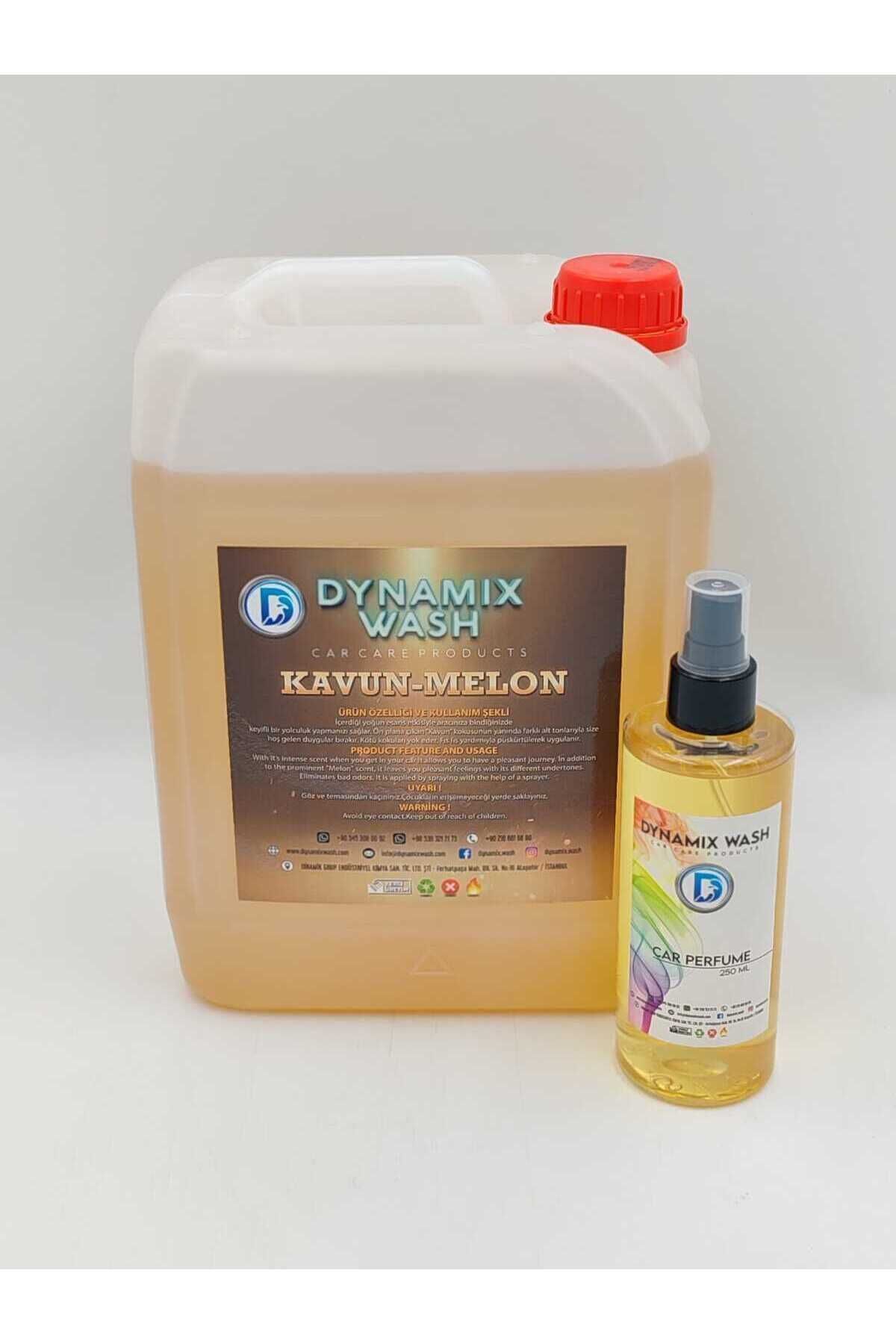 dynamix wash Kavun Parfüm 2'li Set 5 Lt - 250 ml - Araç Parfümü - Ev Parfümü - Oto Parfümü Yeni Extra Konsantre