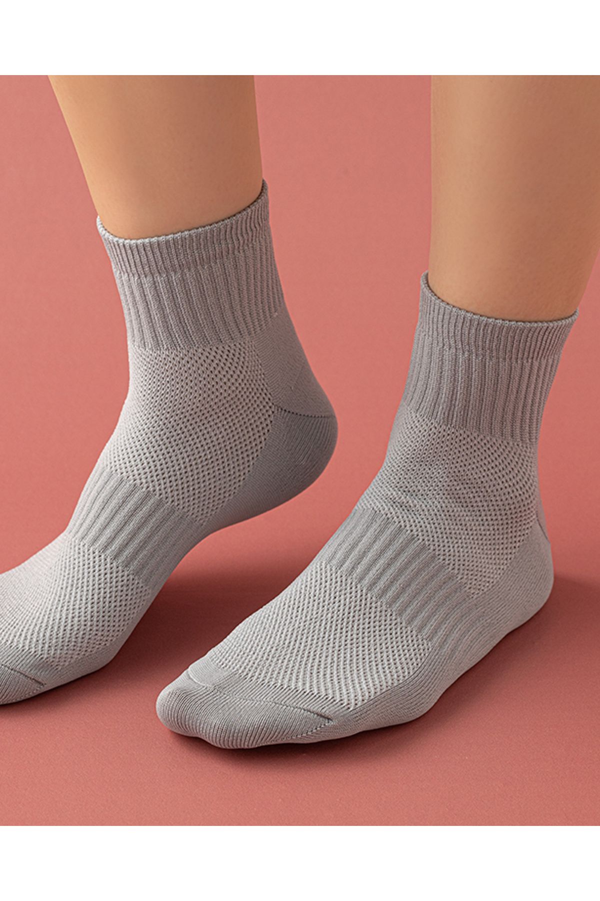 English Home Tery Kadın 3'lü Spor Çorap Siyah-beyaz-gri