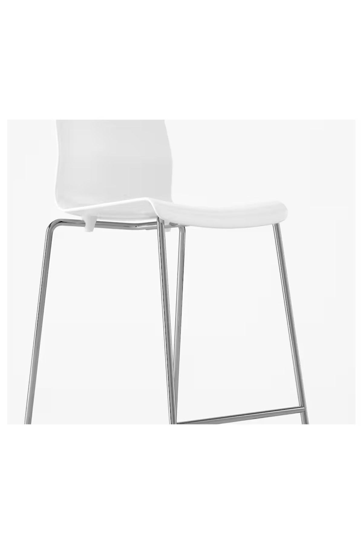 CNRWOOD (IKEA) Glenn Bar Sandalyesi, Beyaz-krom Kaplama