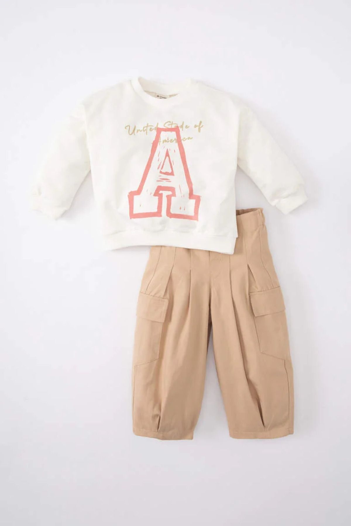 Defacto Kız Bebek Baskılı Sweatshirt Pantolon 2'li Takım B9791a524sp