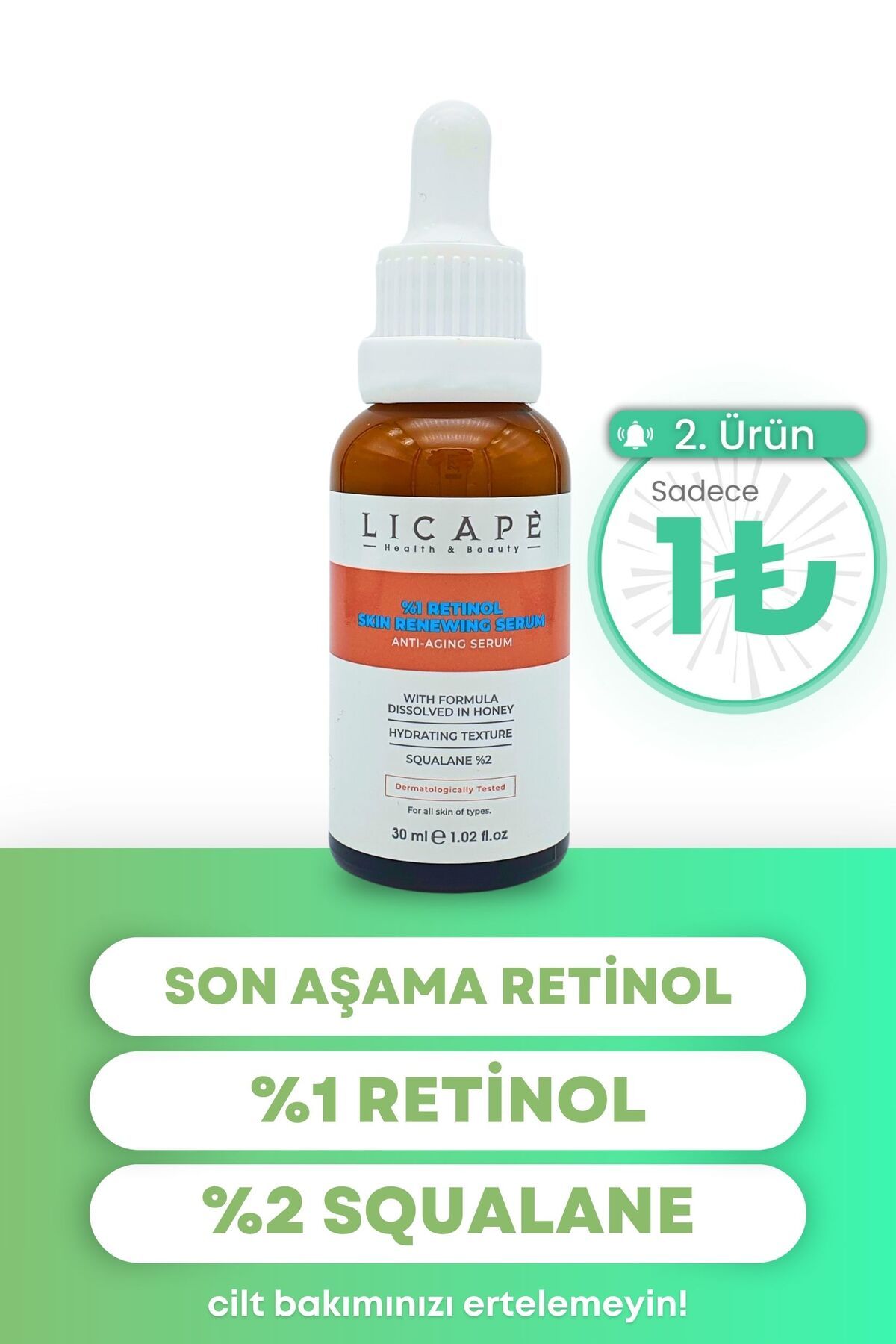 Licape Cilt Yaşlanma Karşıtı Aydınlatıcı Son Aşama (%1) Retinol Serum